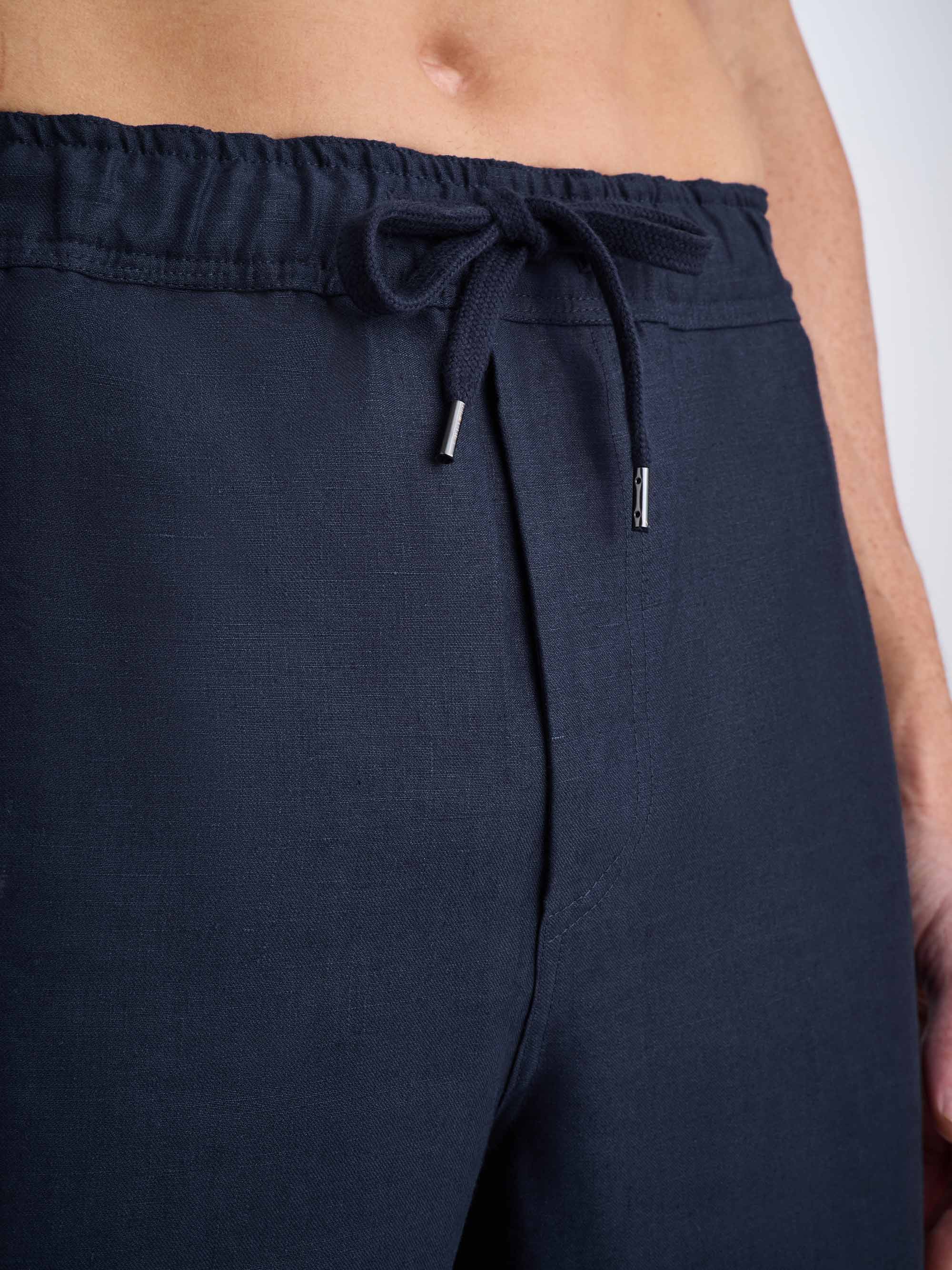 Men's Trousers Sydney Linen Navy - Image 5