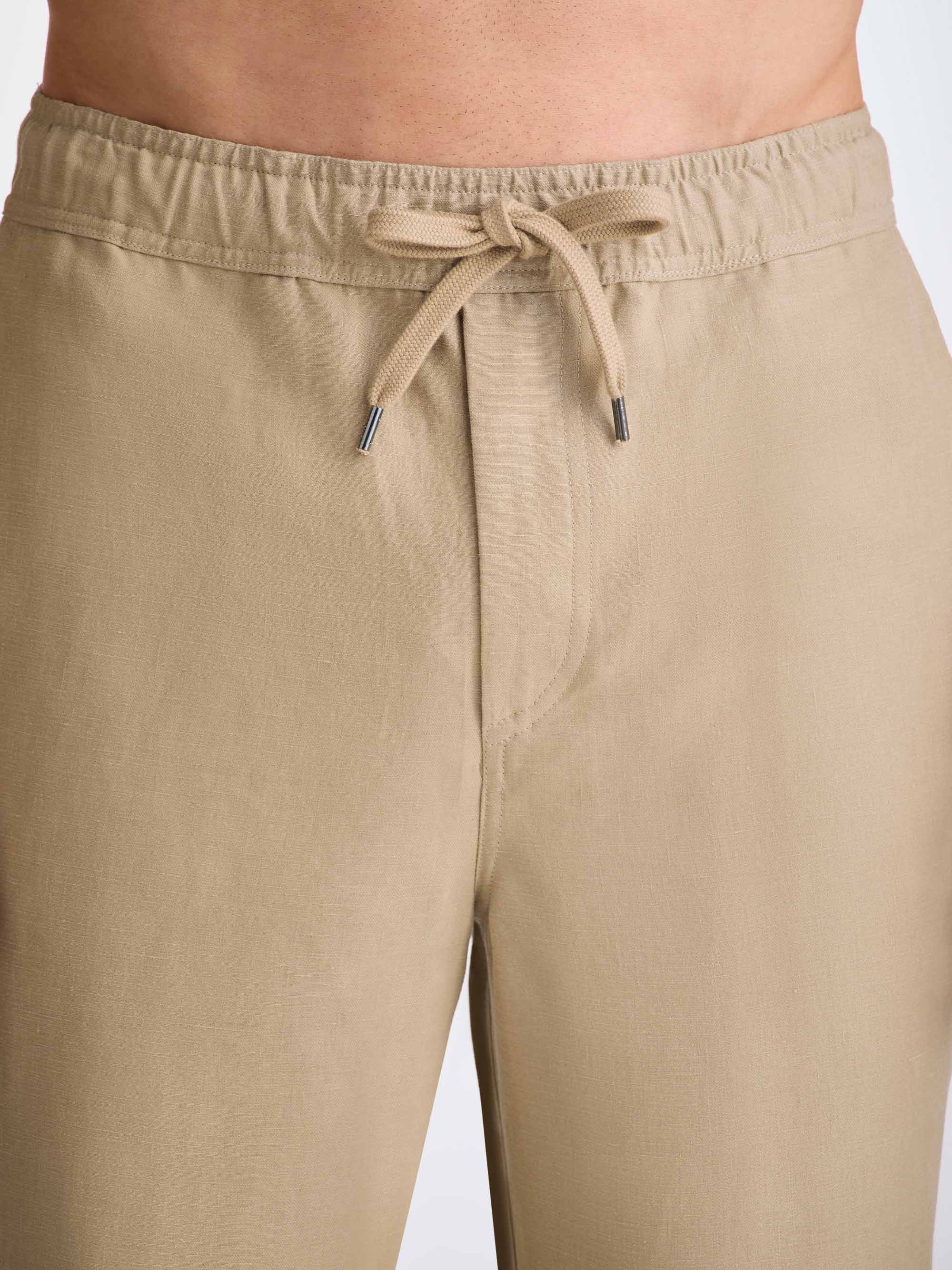 Men's Trousers Sydney Linen Camel - Image 5