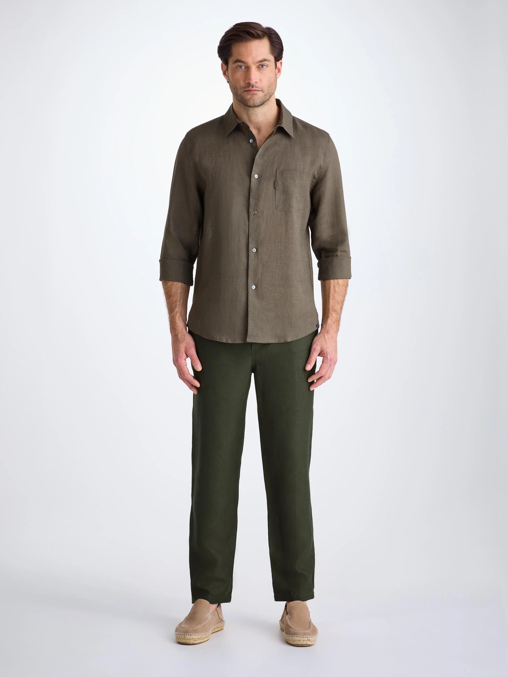 Men's Trousers Sydney Linen Khaki - Image 3