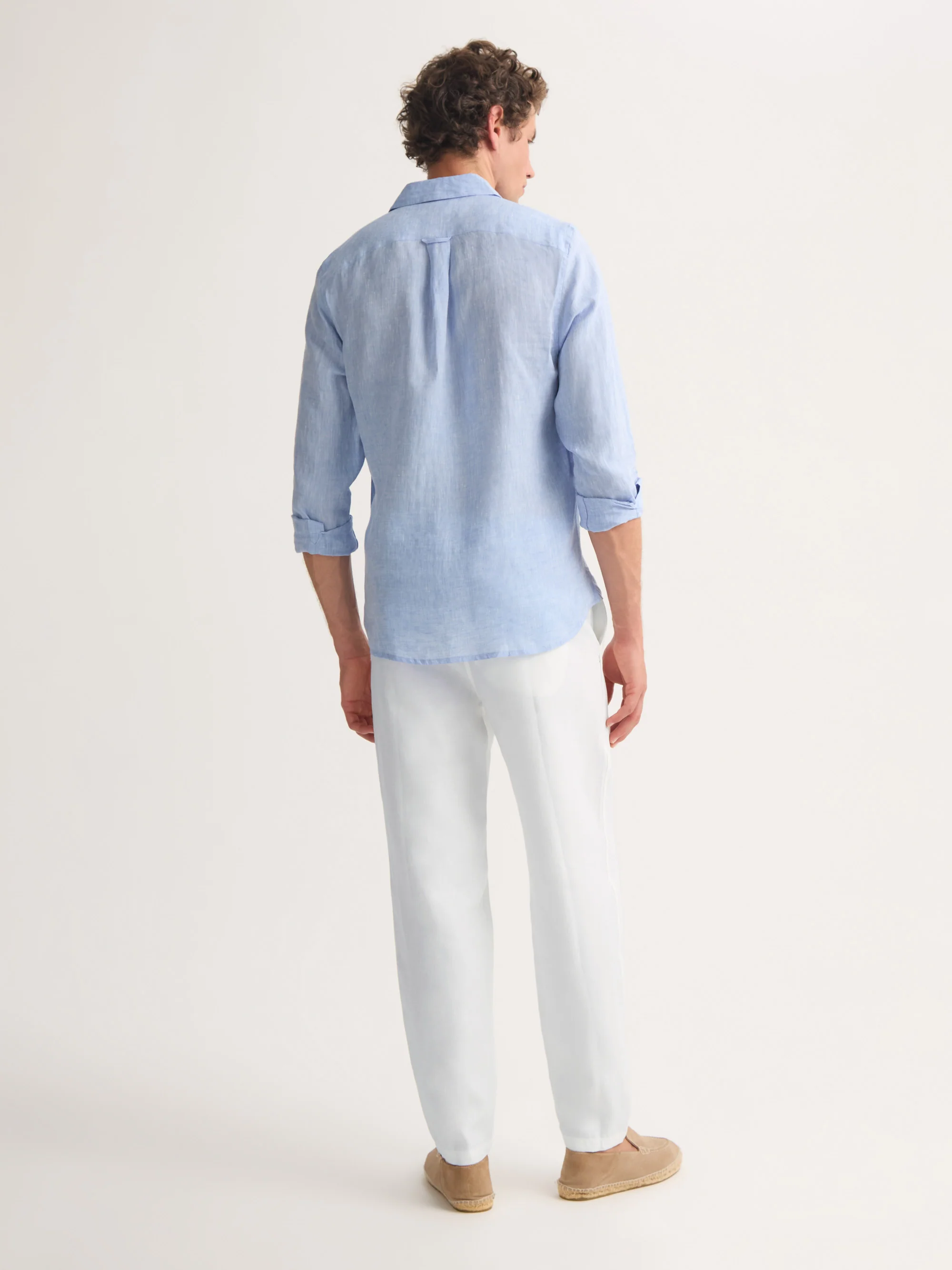 Men's Trousers Sydney Linen White - Image 3