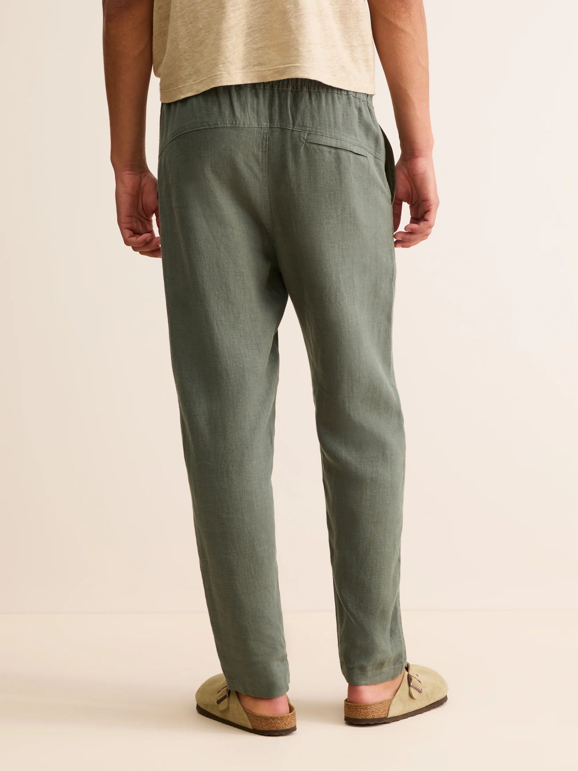 Men's Trousers Vienna Linen Khaki - Image 3