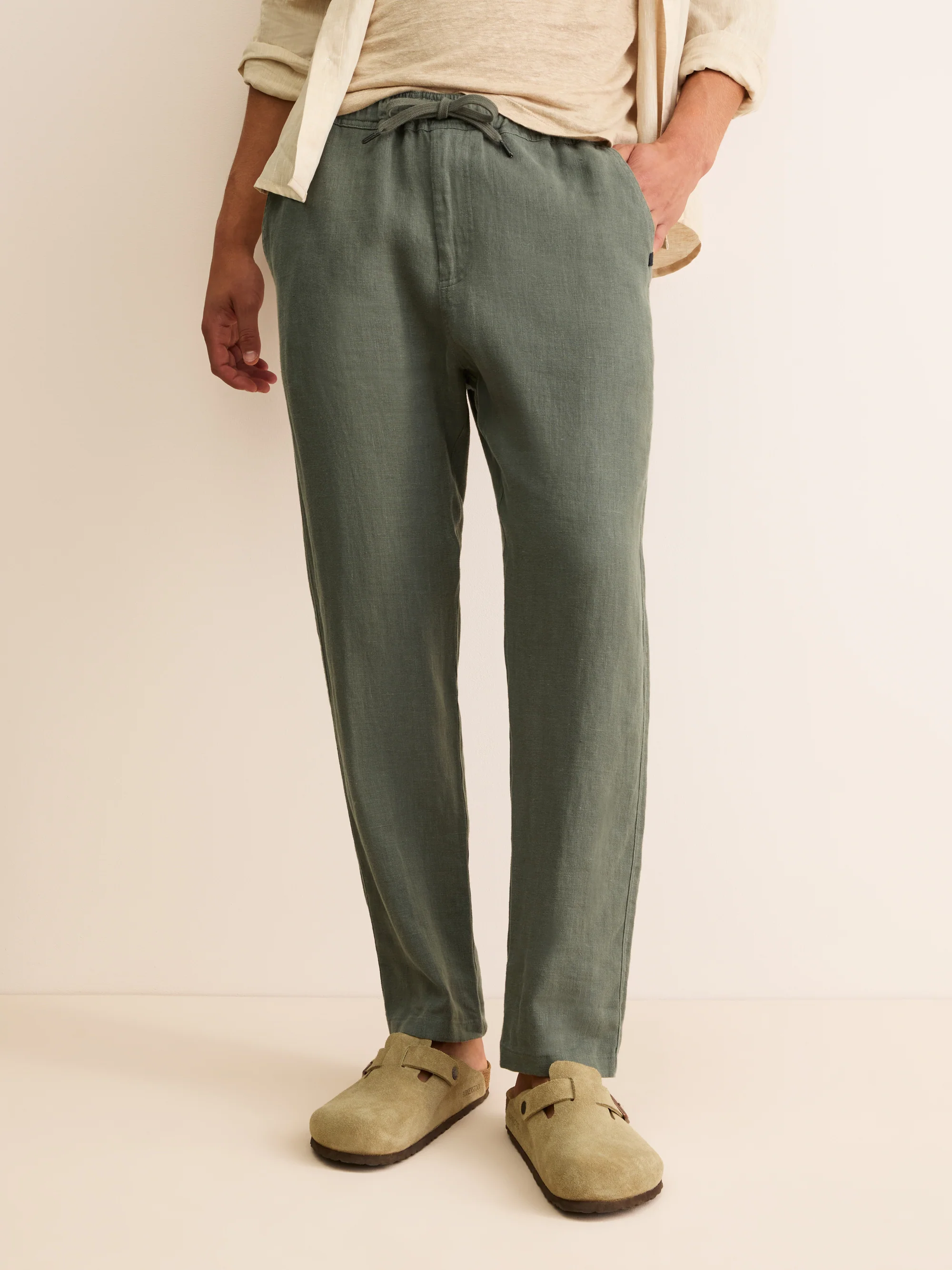 Men's Trousers Vienna Linen Khaki - Image 5