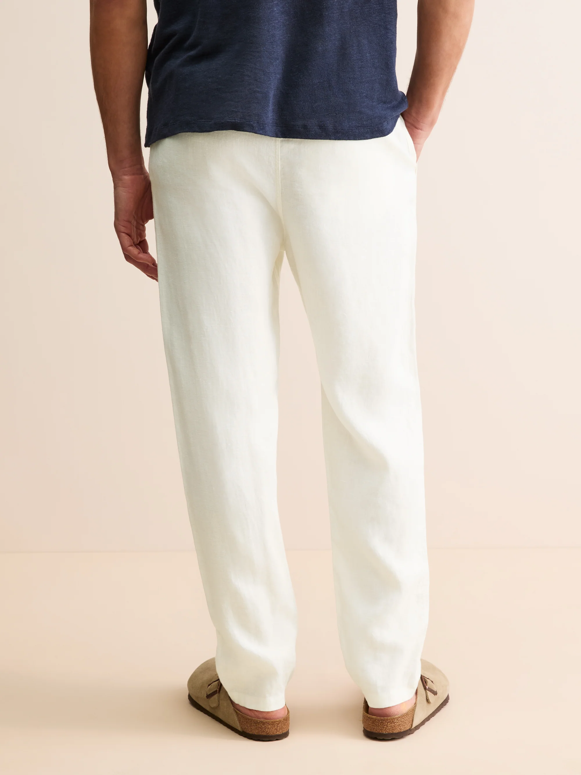 Men's Trousers Vienna Linen Off-White - Image 3