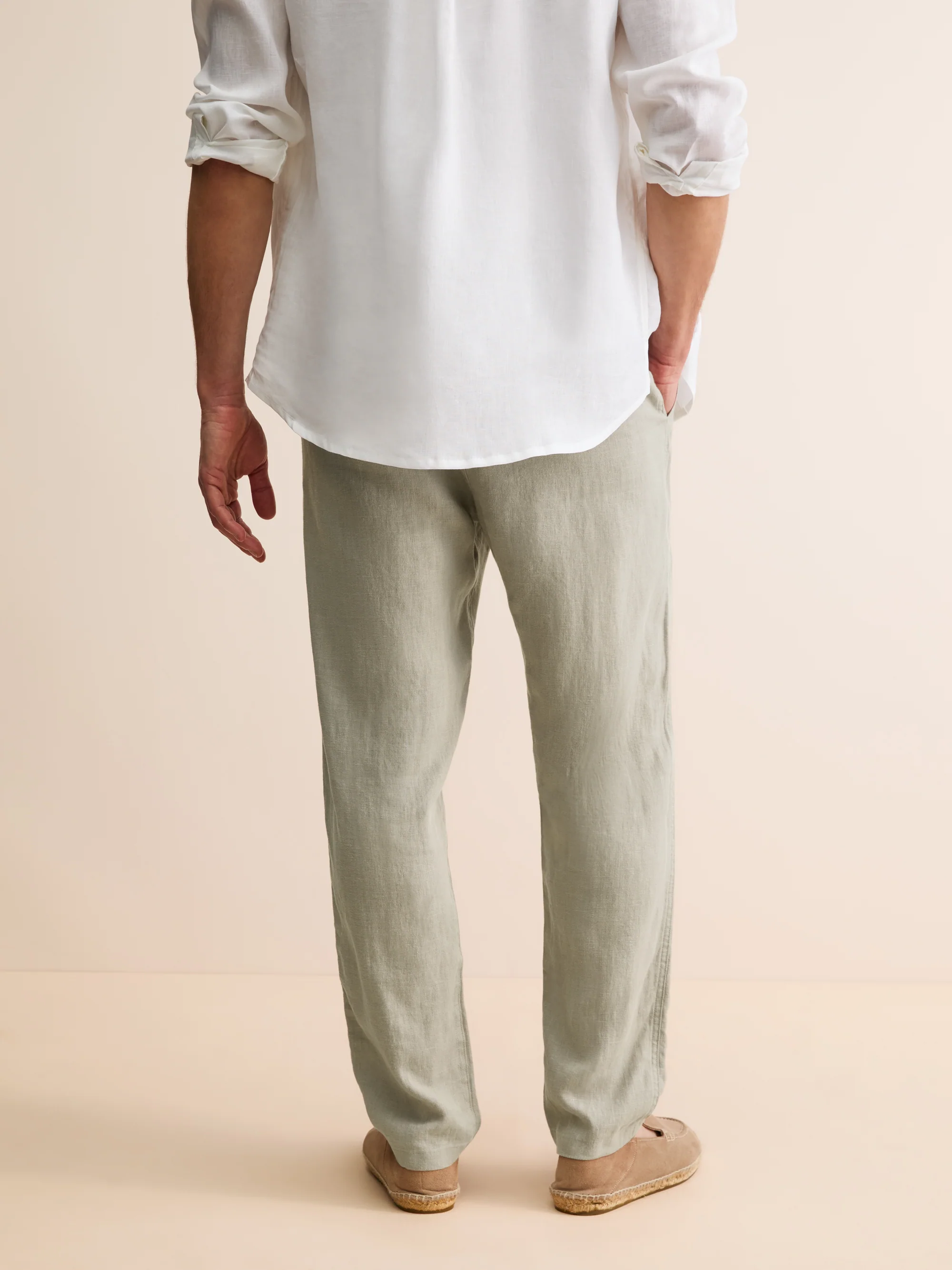 Men's Trousers Vienna Linen Sand Stone - Image 3