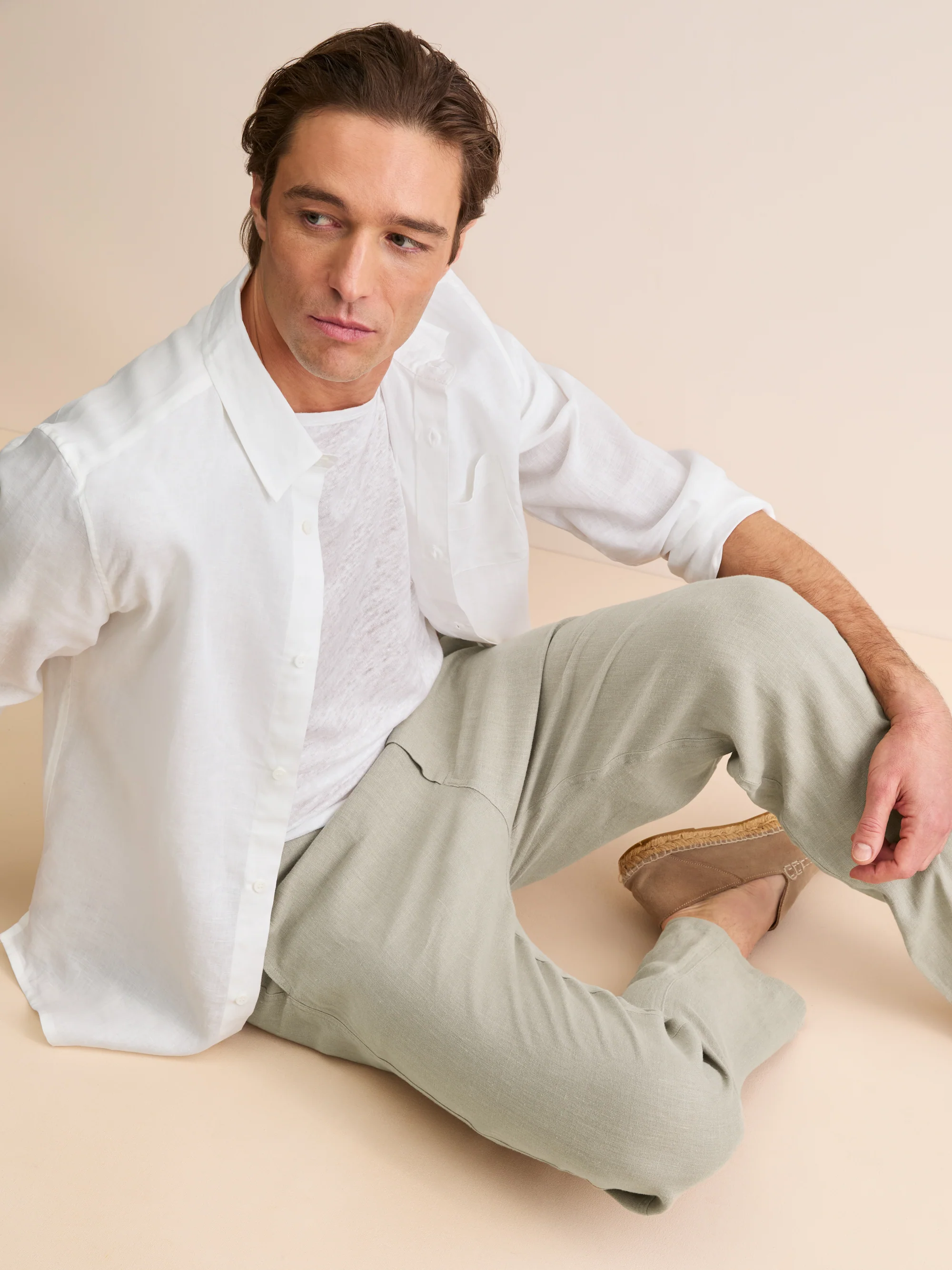 Men's Trousers Vienna Linen Sand Stone - Image 4