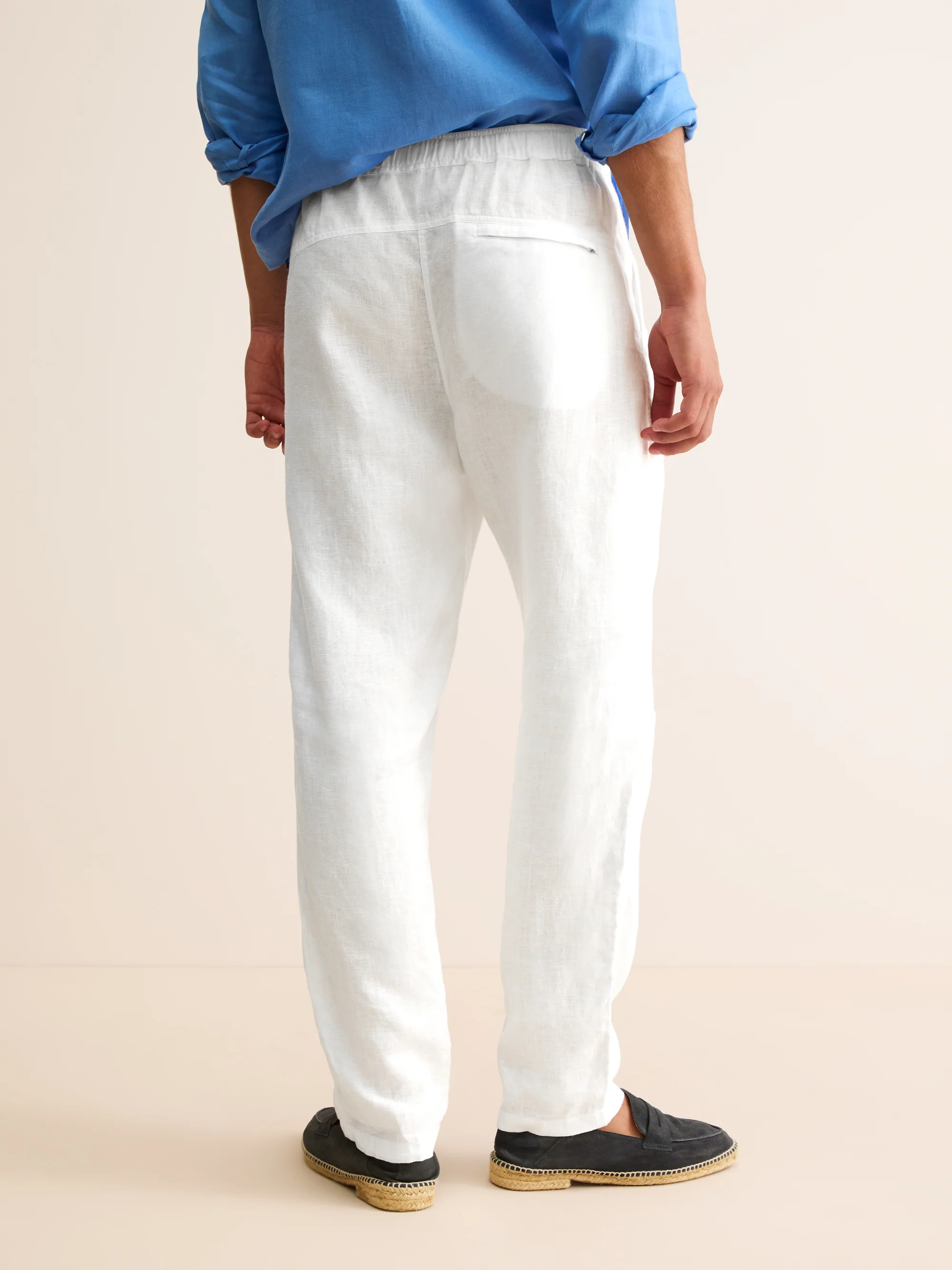 Men's Trousers Vienna Linen White - Image 3