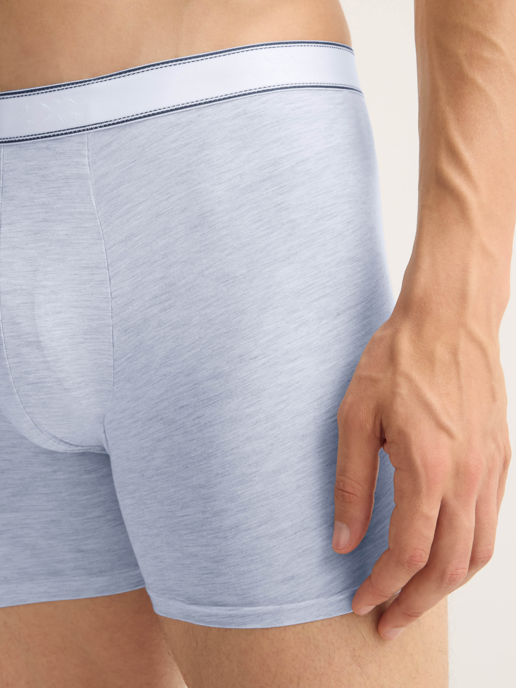 Men's Trunks Ethan Micro Modal Stretch Light Blue Marl - Image 5