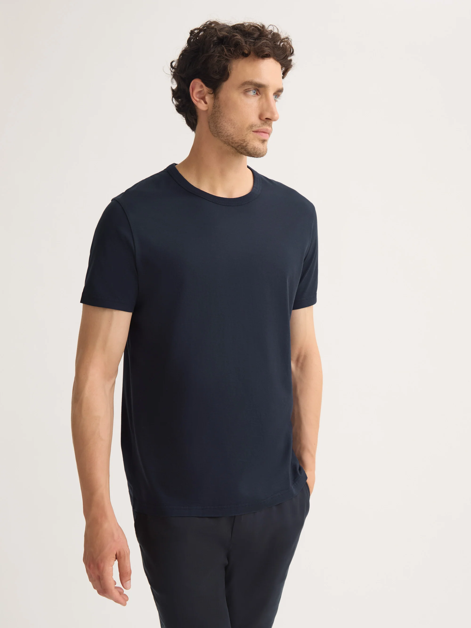 Men's T-Shirt Barny Pima Cotton Navy - Image 6