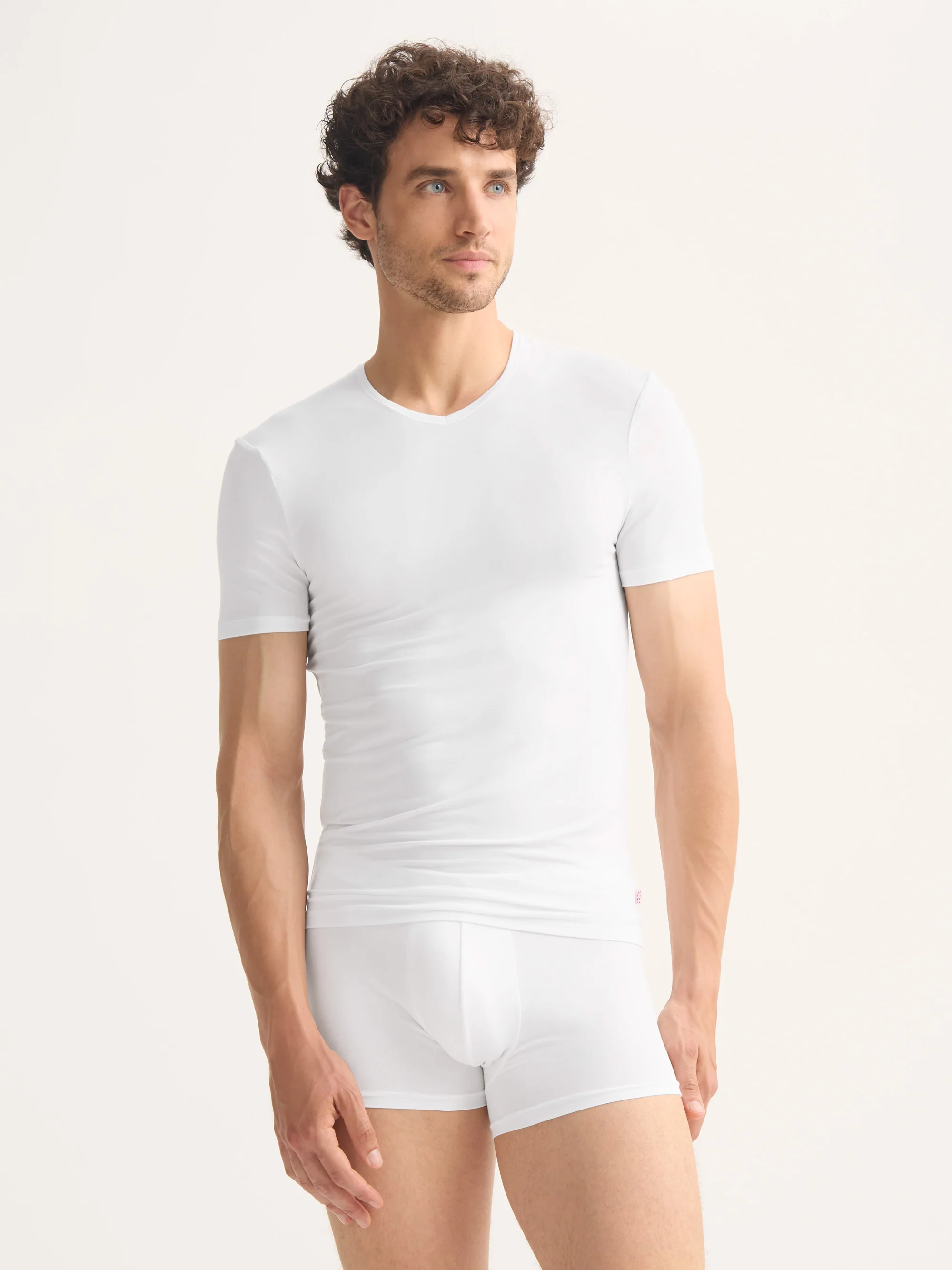 Men's Underwear V-Neck T-Shirt Alex Micro Modal Stretch White - Image 3