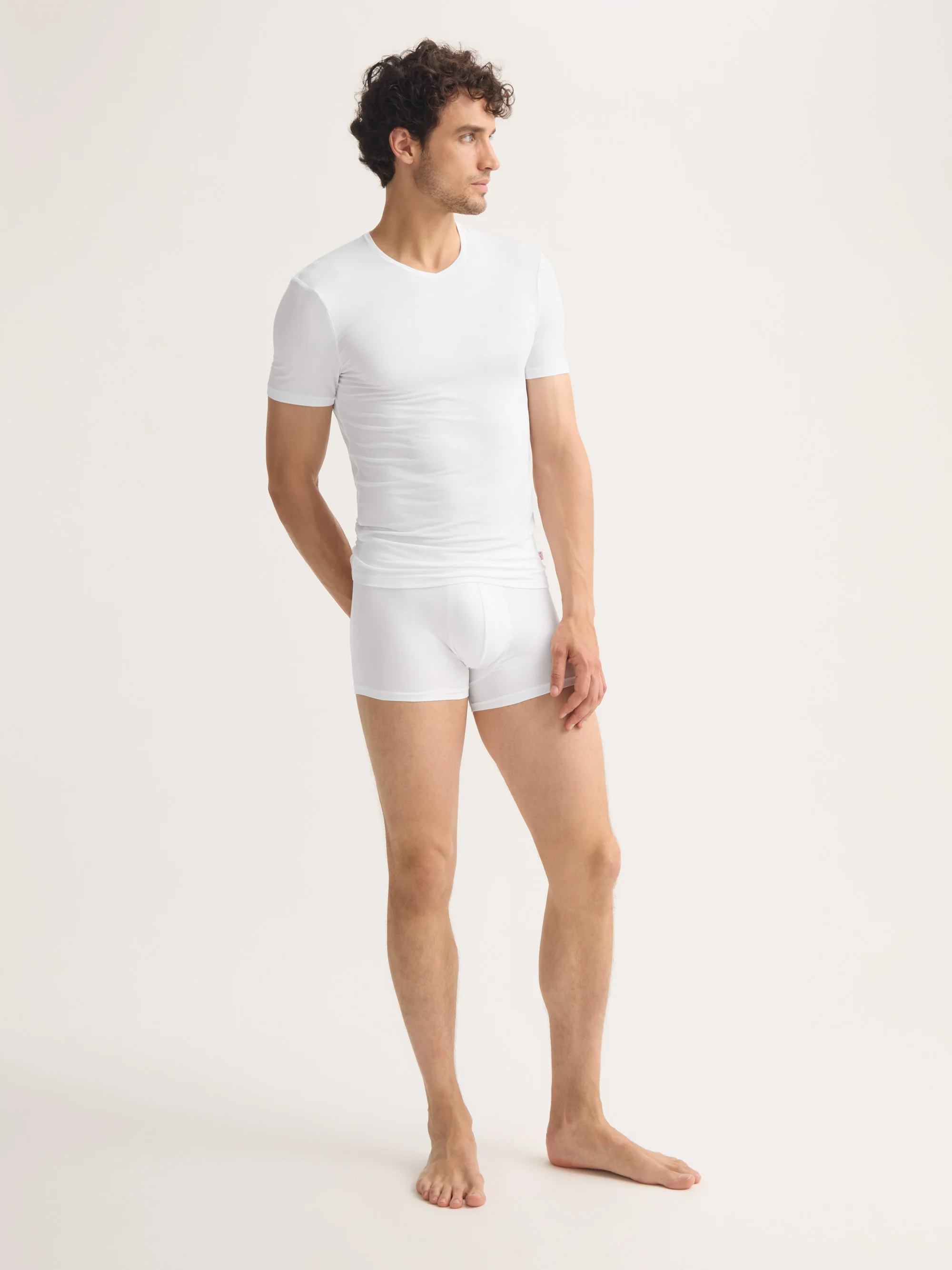 Men's Underwear V-Neck T-Shirt Alex Micro Modal Stretch White - Image 4