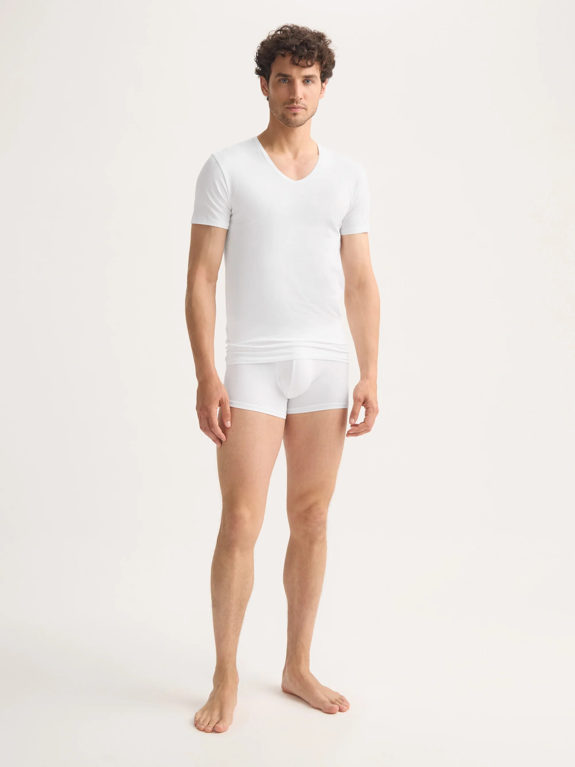 Men's Underwear V-Neck T-Shirt Jack Pima Cotton Stretch White - Image 3
