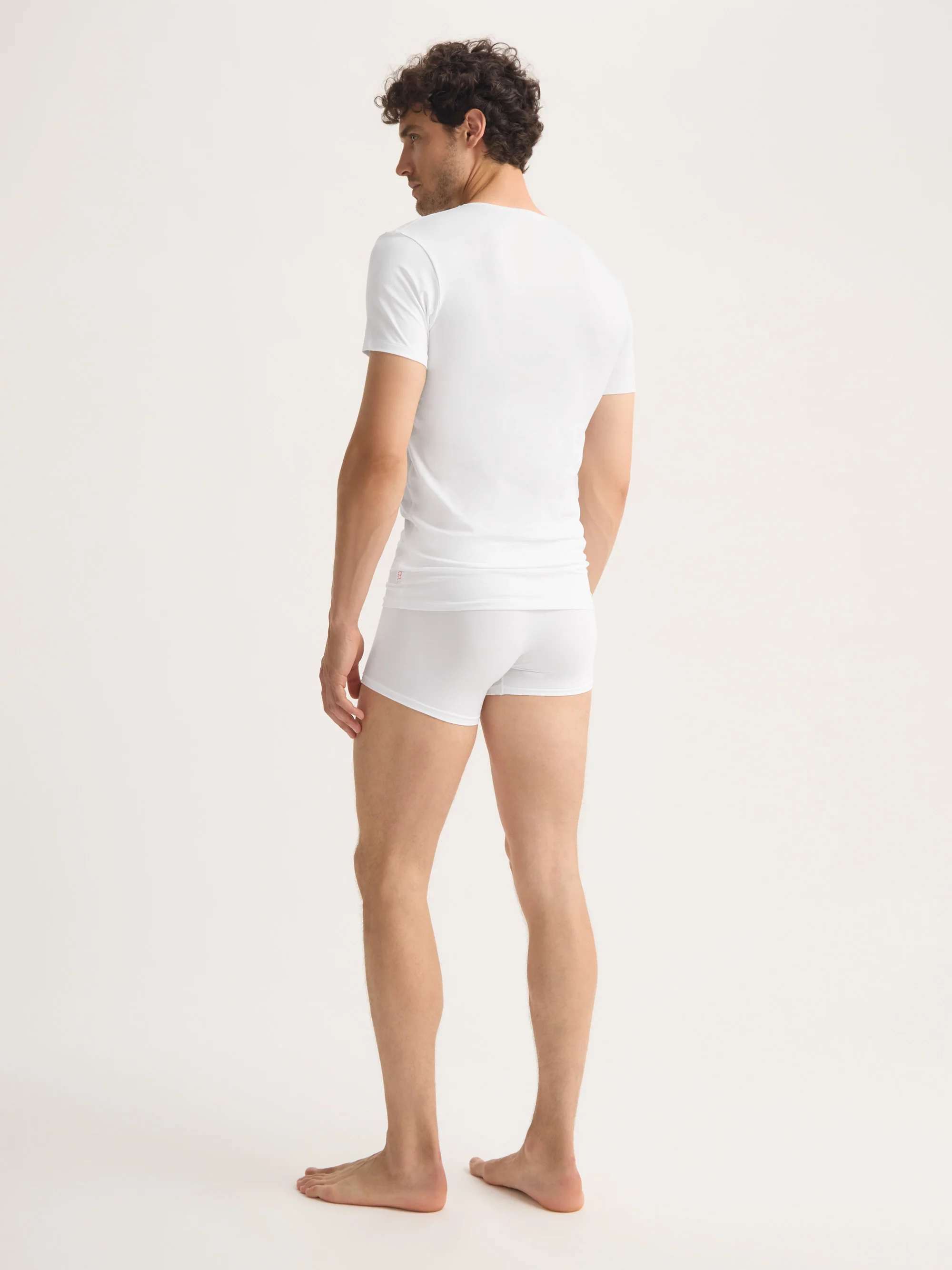 Men's Underwear V-Neck T-Shirt Jack Pima Cotton Stretch White - Image 4
