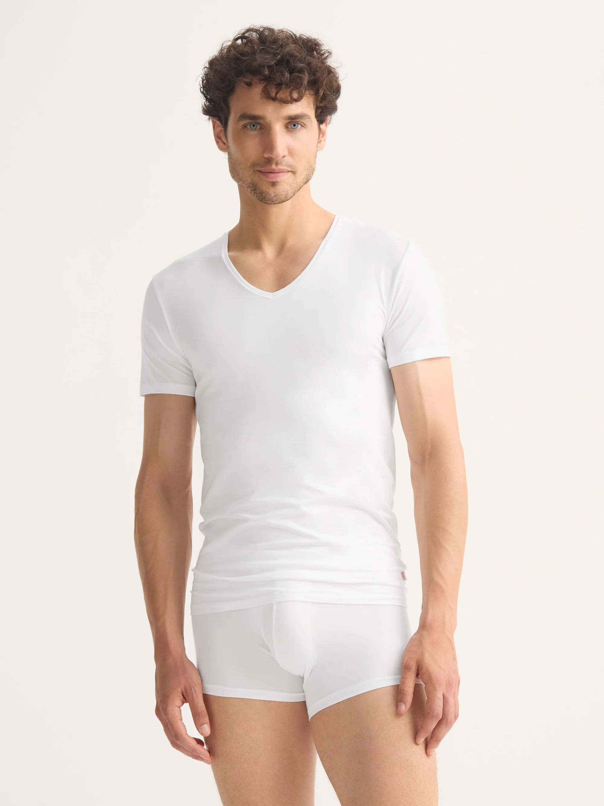 Men's Underwear V-Neck T-Shirt Jack Pima Cotton Stretch White - Image 5