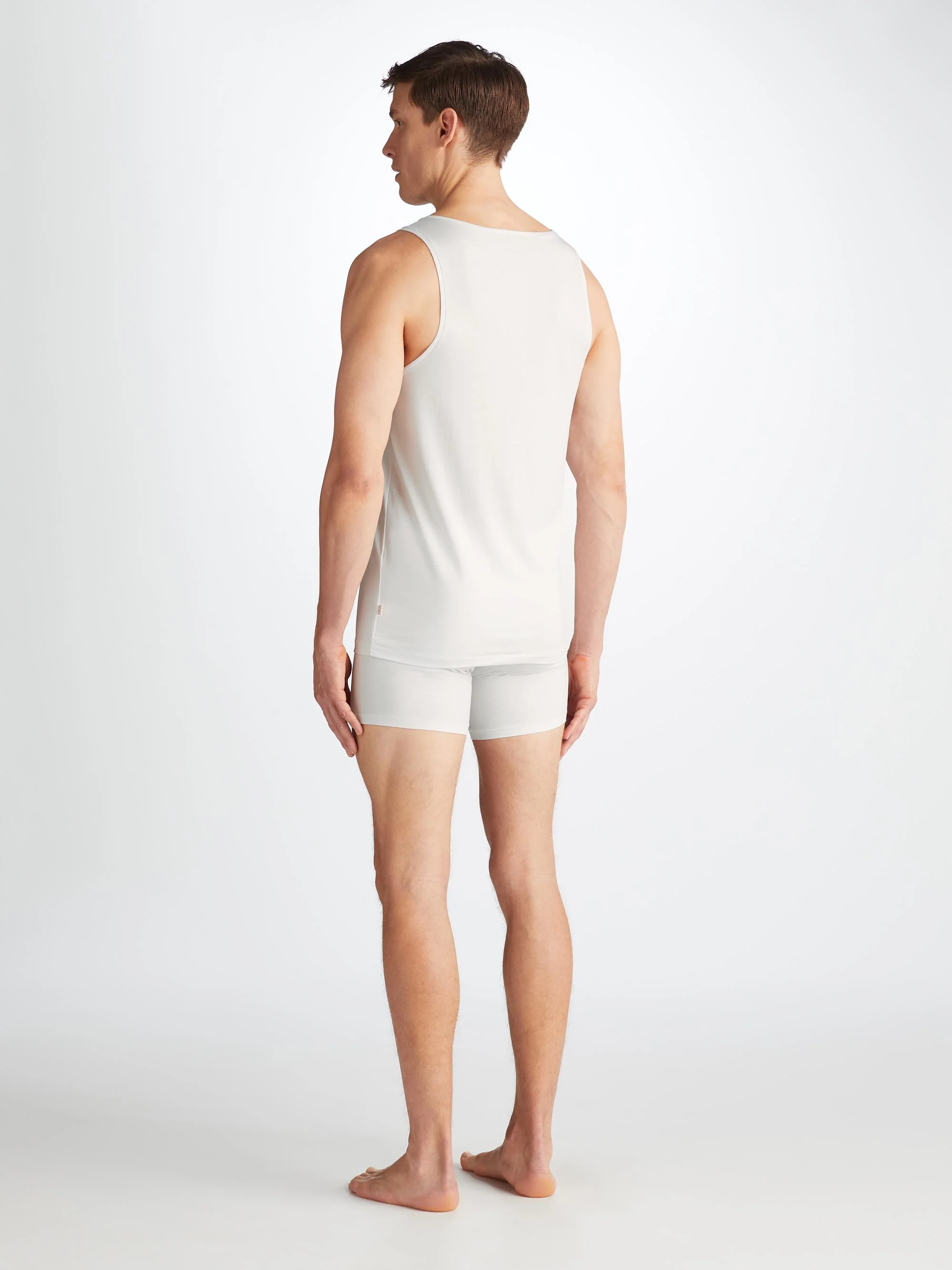 Men's Underwear Vest Jack Pima Cotton Stretch White - Image 4