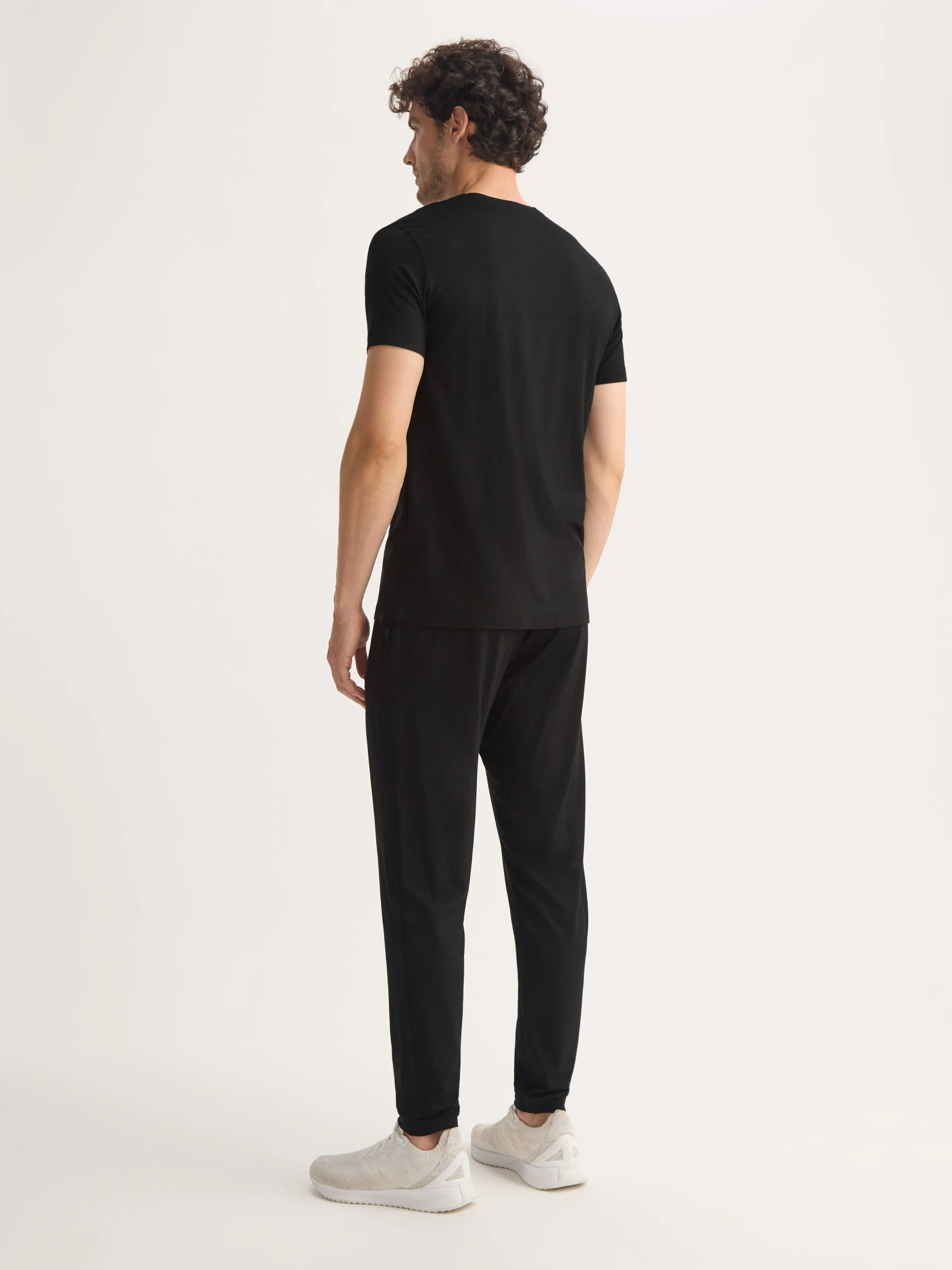 Men's V-Neck T-Shirt Basel Micro Modal Stretch Black - Image 3