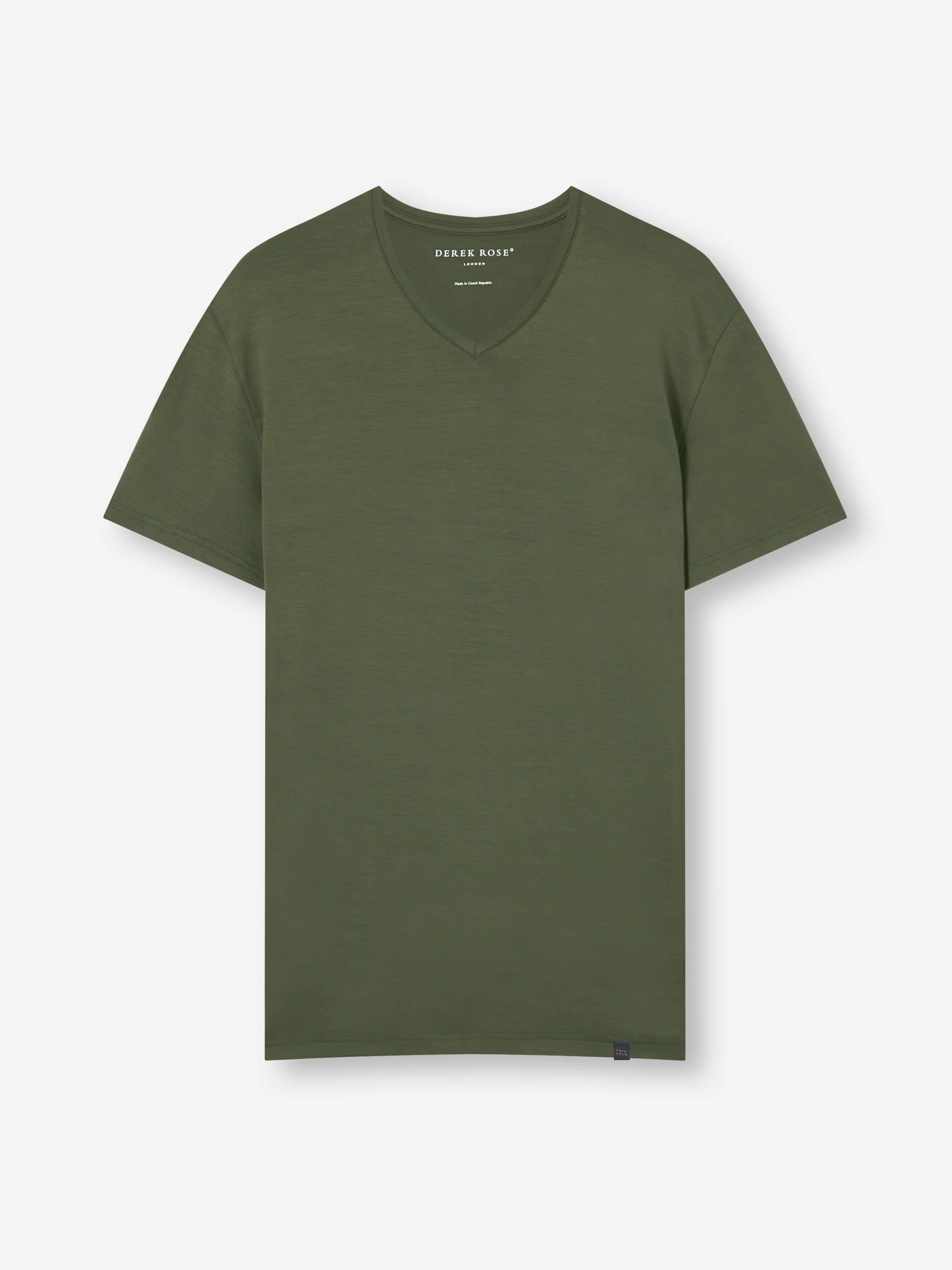 Men's V-Neck T-Shirt Basel Micro Modal Stretch Evergreen