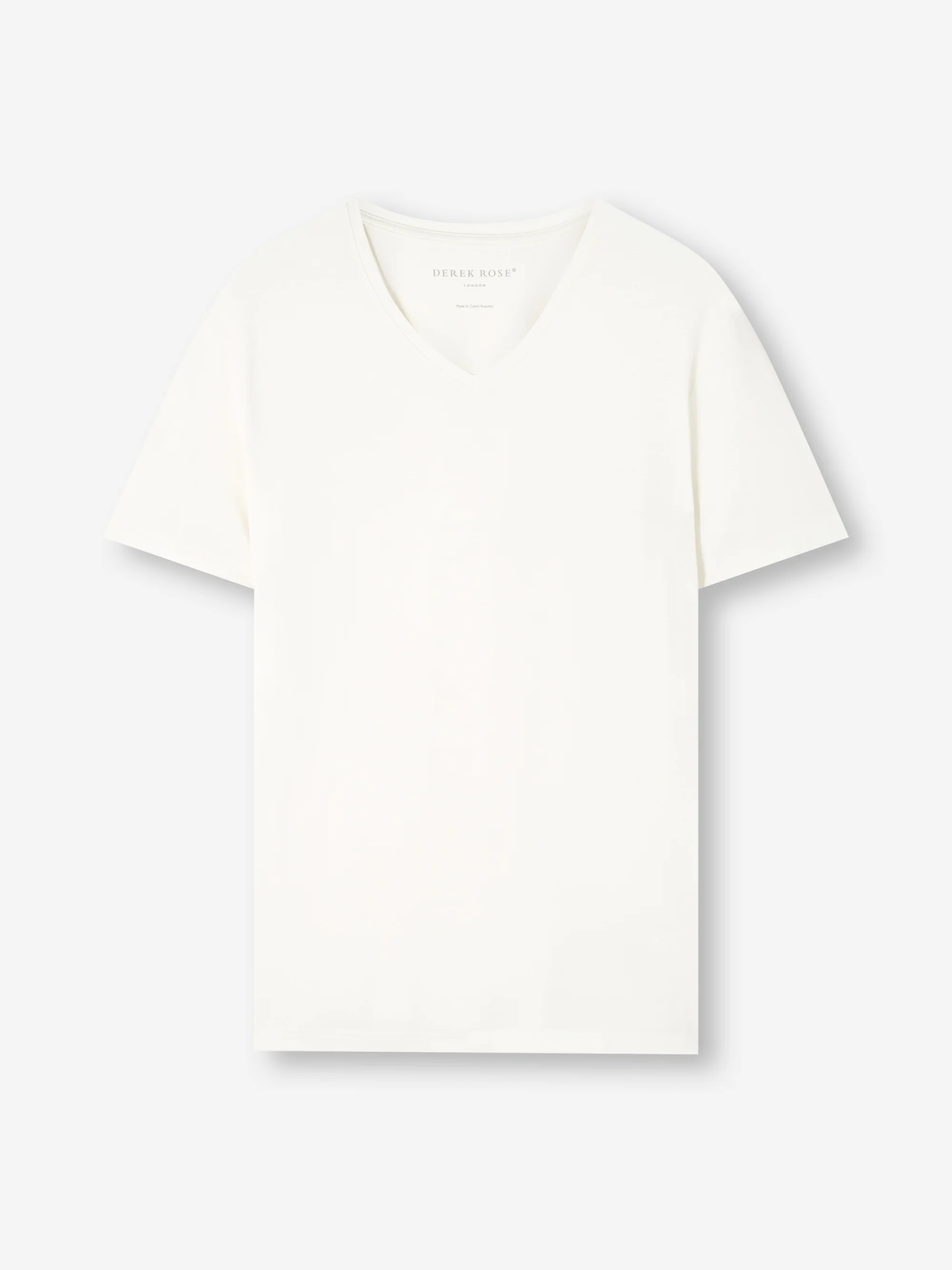 Men's V-Neck T-Shirt Basel Micro Modal Stretch Vanilla - Image 5
