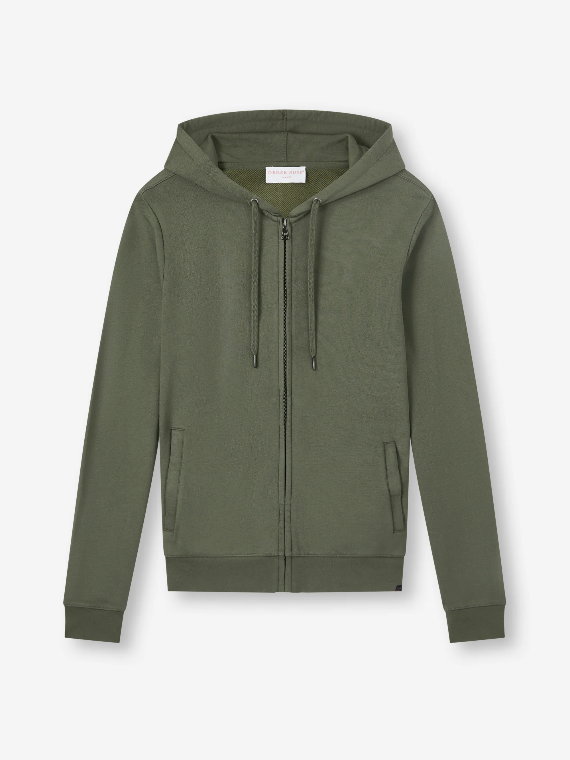 Men's Zip Up Hoodie Quinn Cotton Modal Khaki - Image 5
