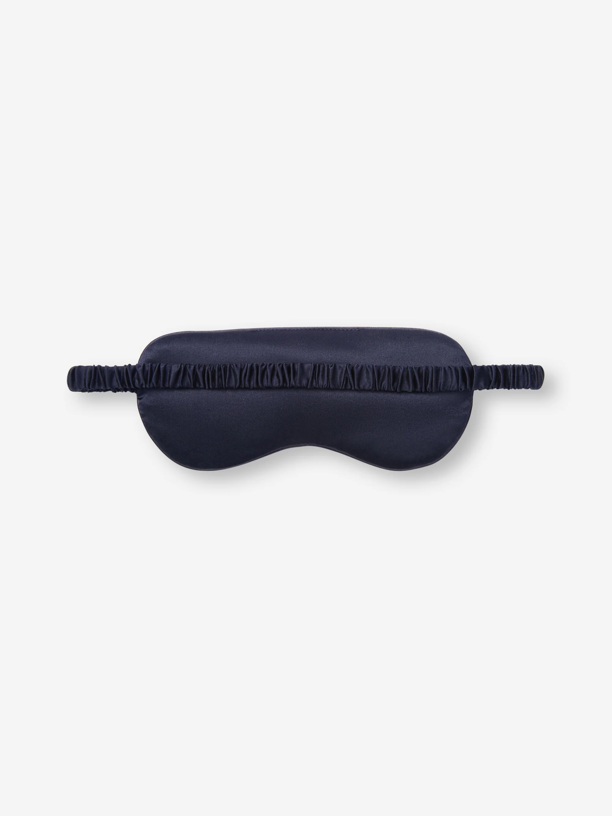 Silk Eye Mask Jacquard Navy Blue & Antique Gold Paisley Weave - Image 2