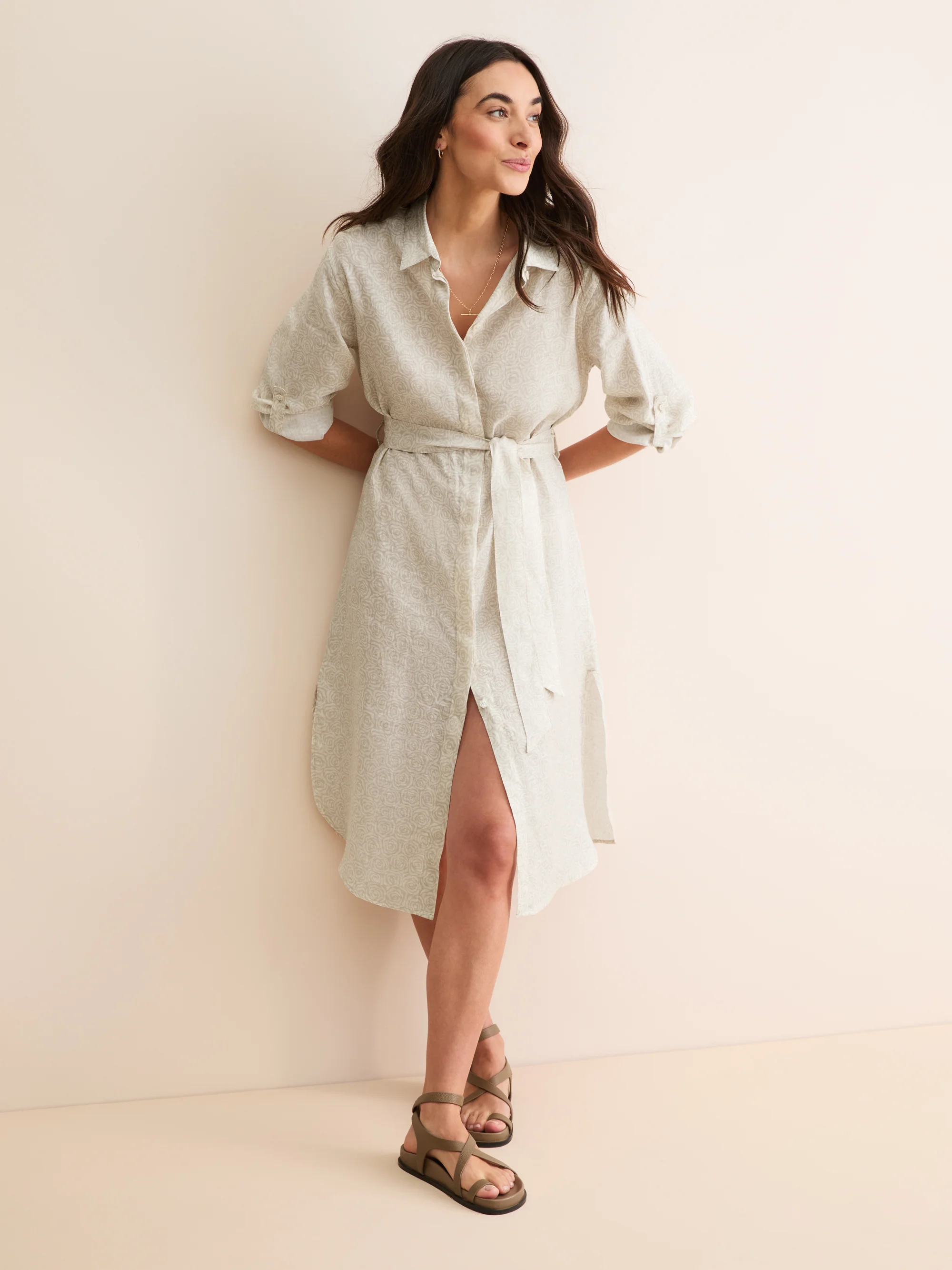 Women's Dress Milan Linen Rose Sand - Image 7