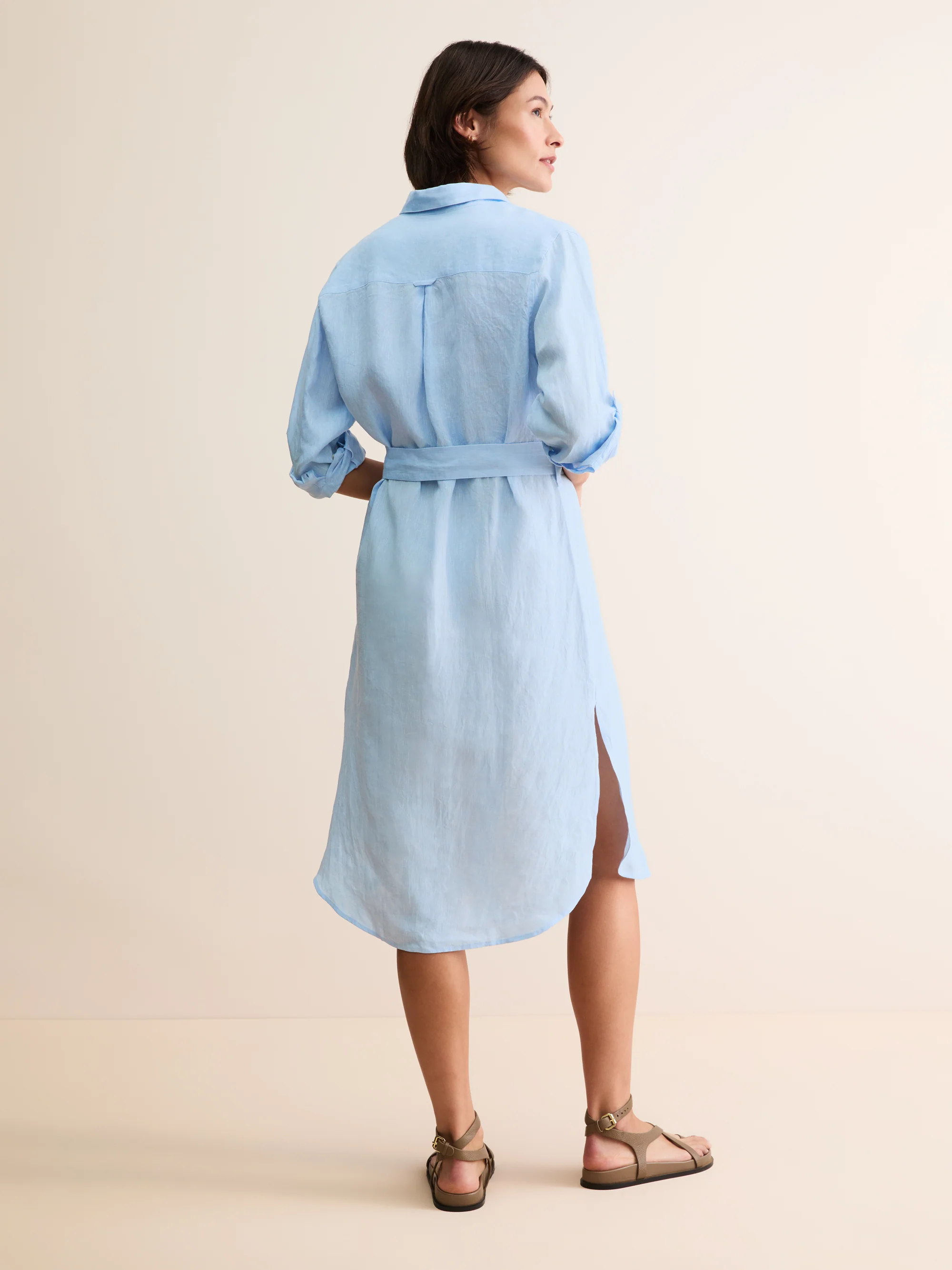 Women's Dress Sicily Linen Light Blue - Image 3