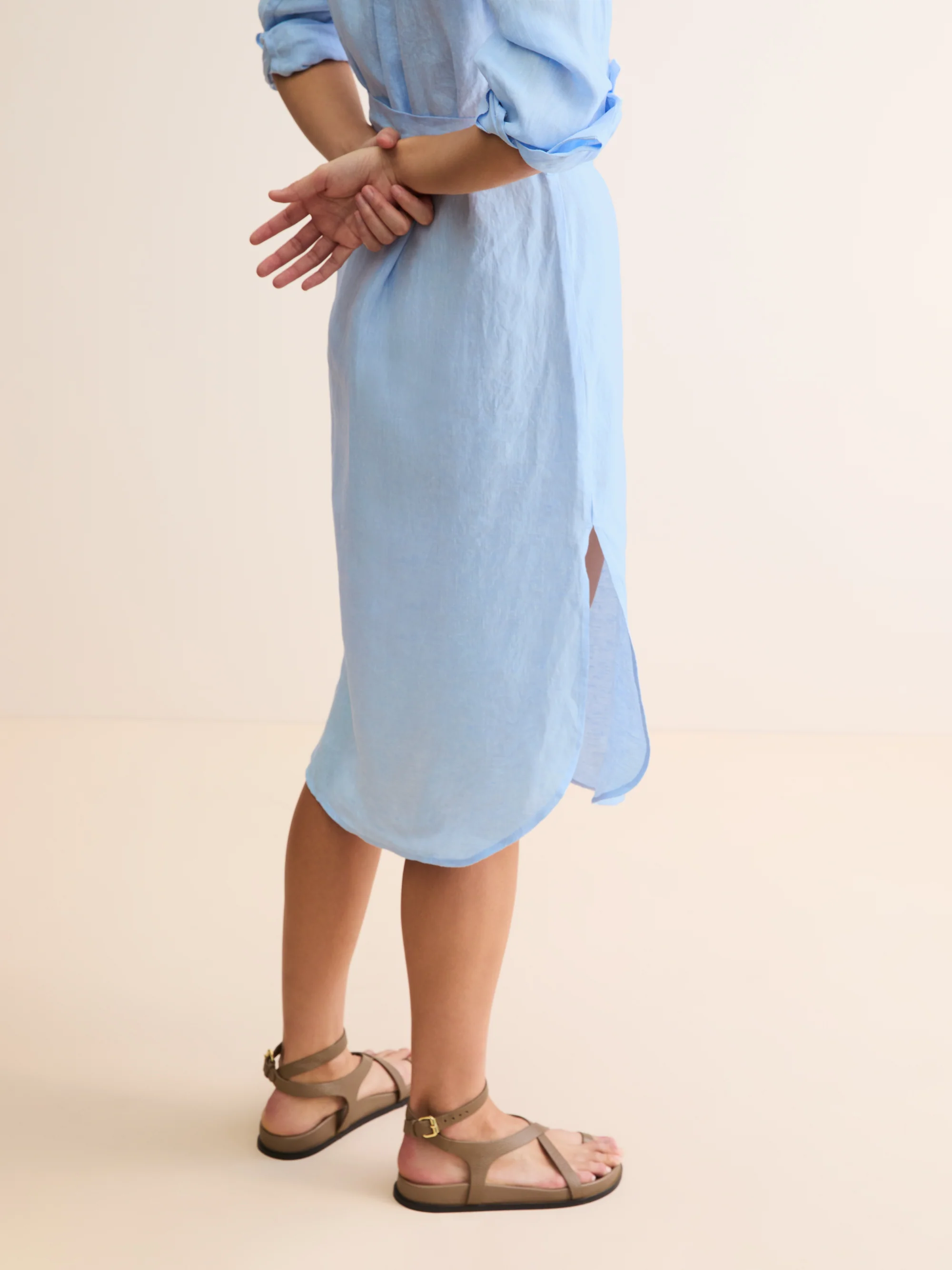 Women's Dress Sicily Linen Light Blue - Image 5