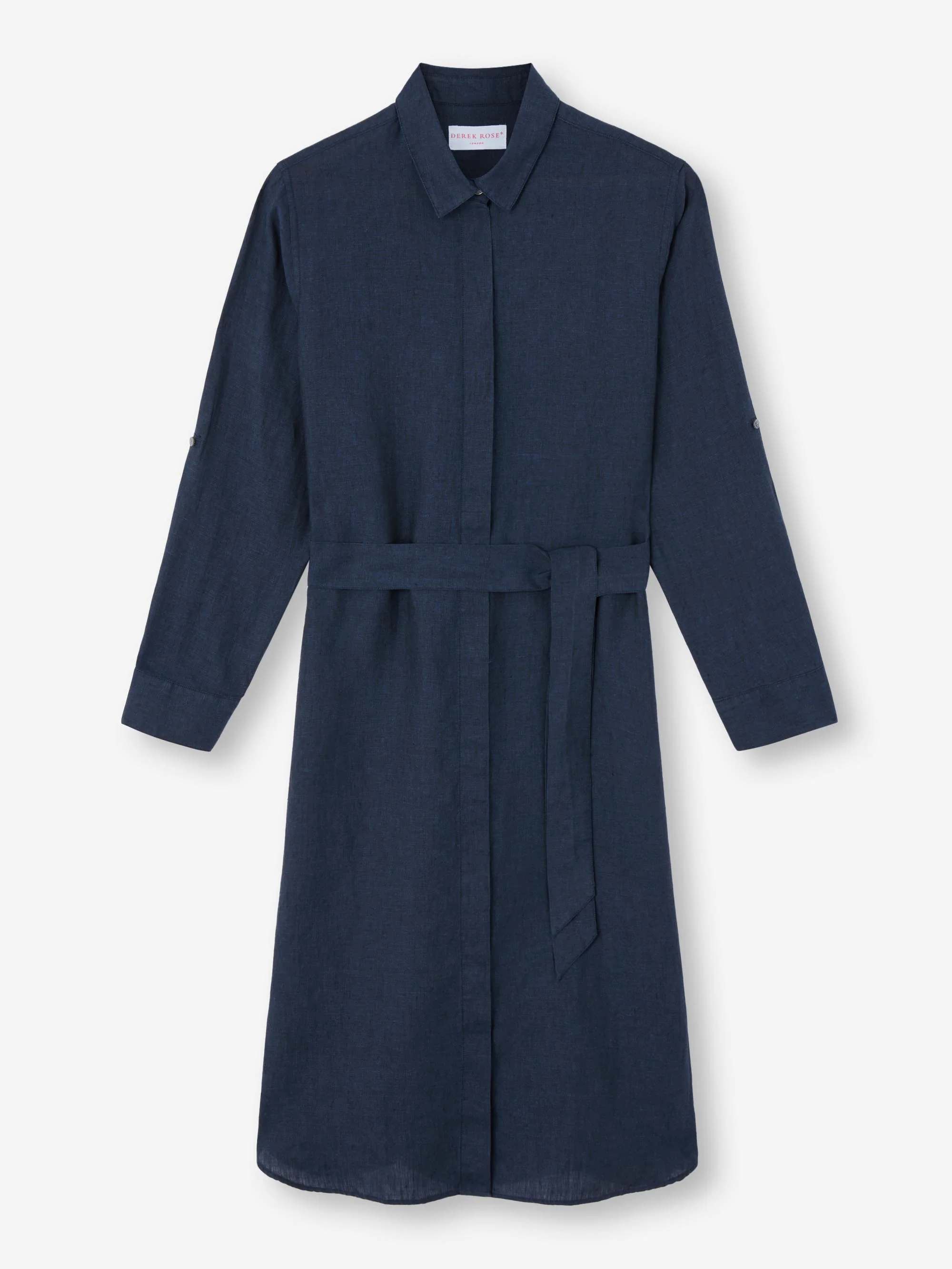 Women's Dress Sicily Linen Navy - Image 7