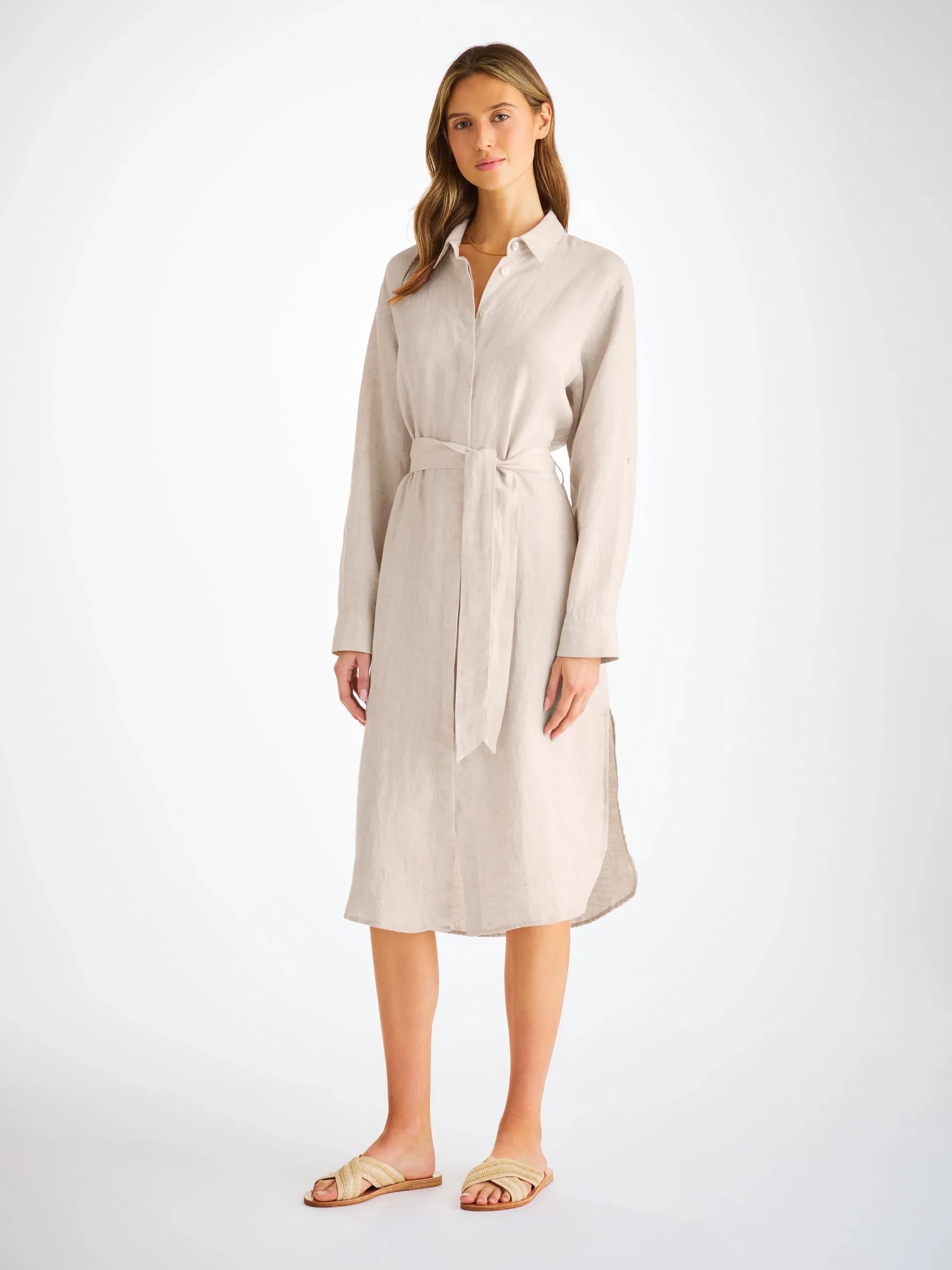 Women's Dress Sicily Linen Sand - Image 4