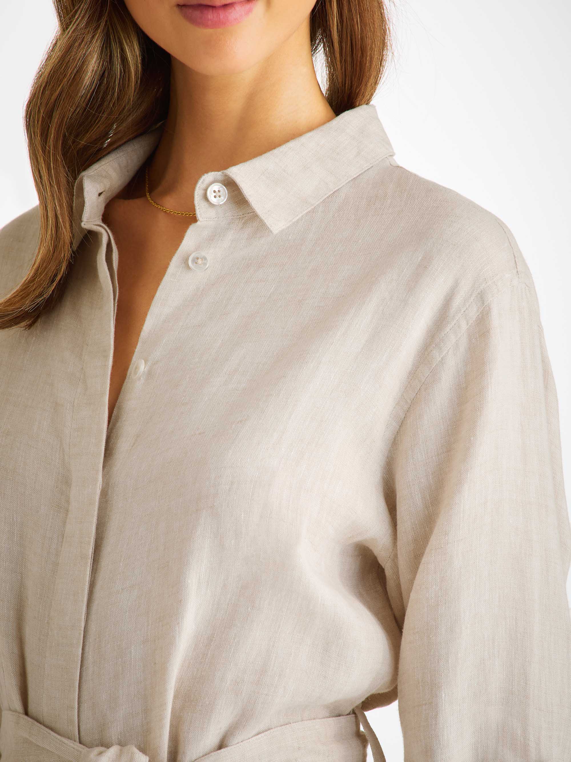Women's Dress Sicily Linen Sand - Image 6