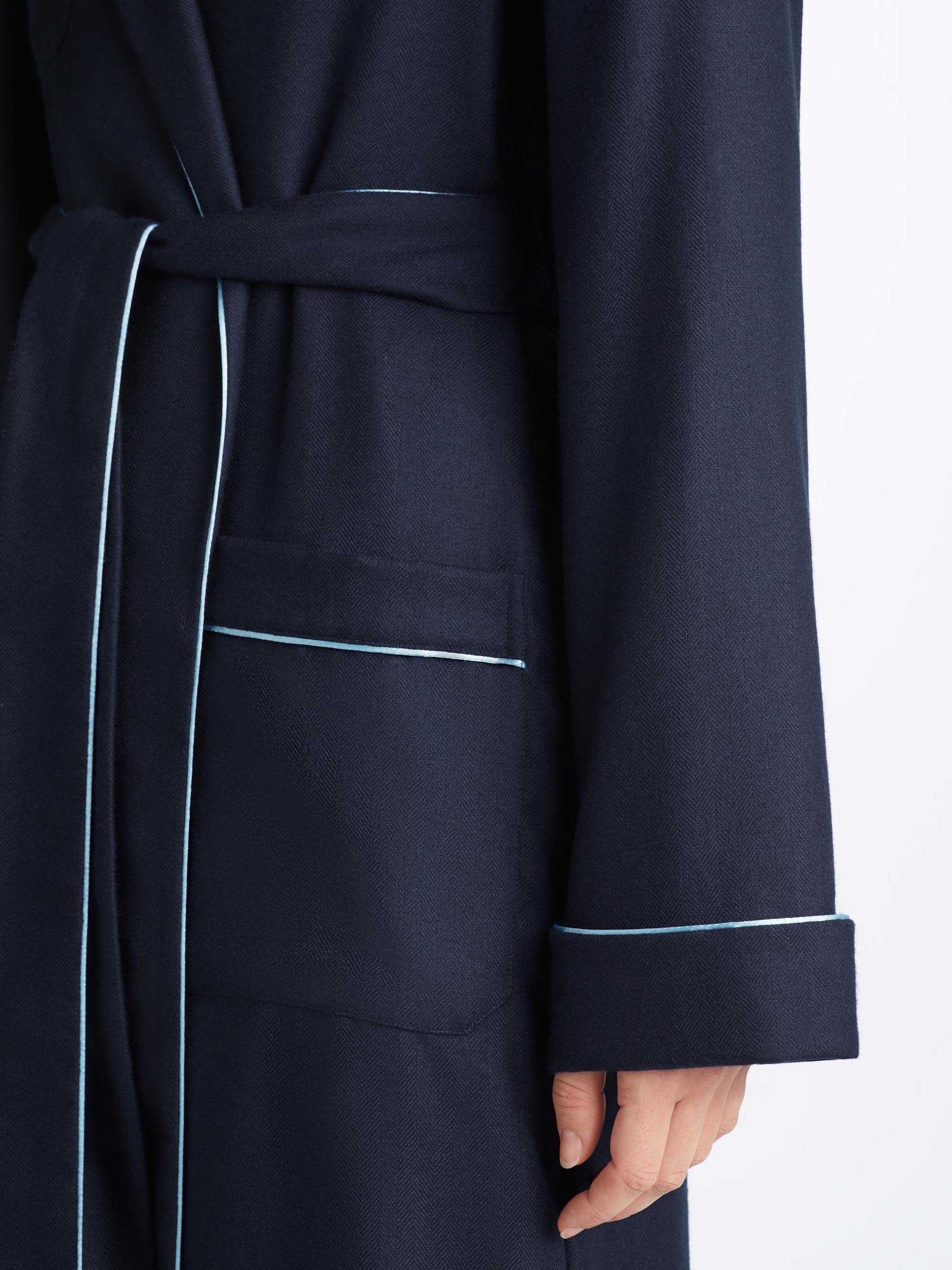 Women's Dressing Gown Duke Cashmere Navy - Image 6