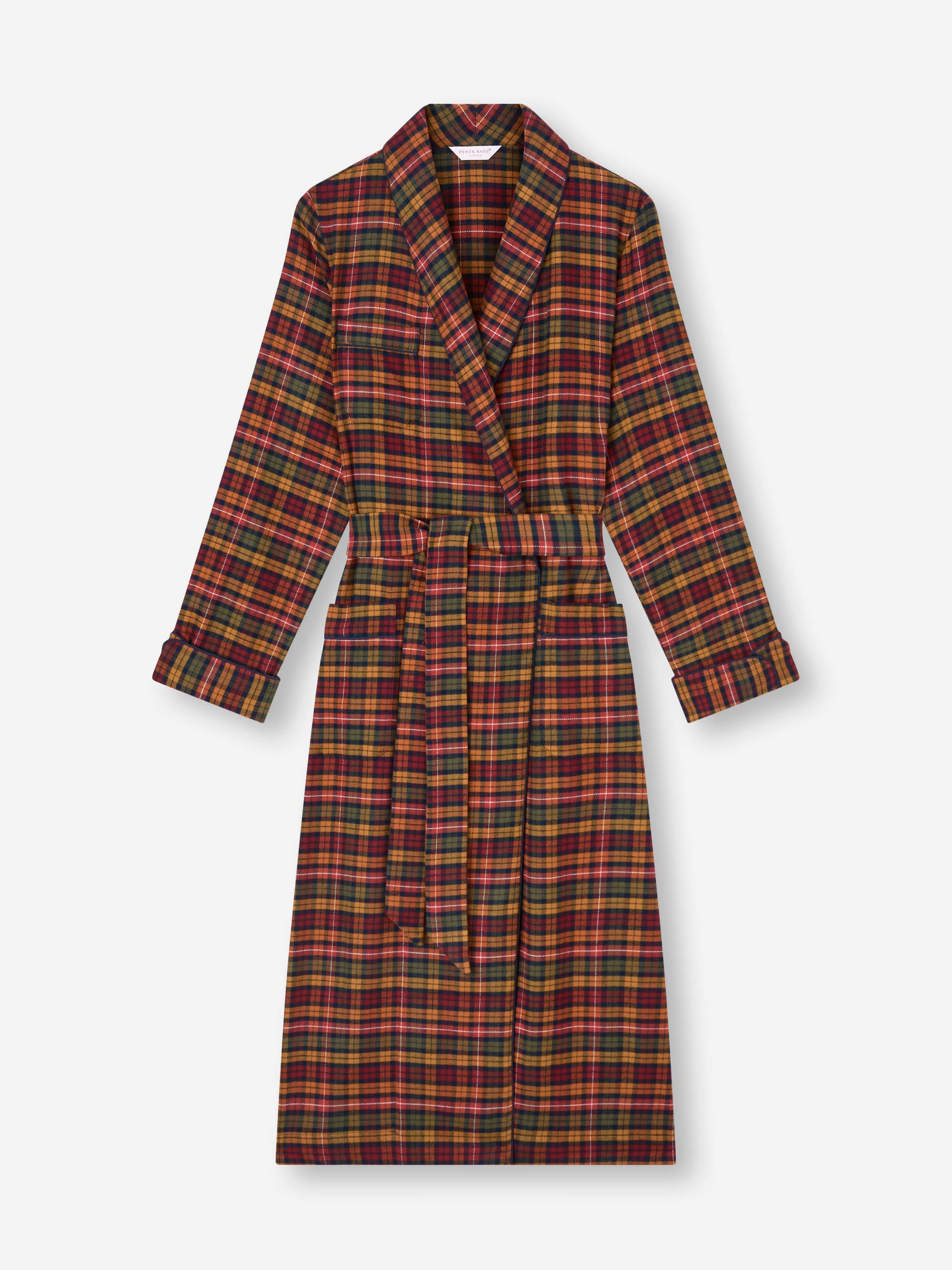 Women's Dressing Gown Kelburn Brushed Cotton Multicolour Check - Image 5