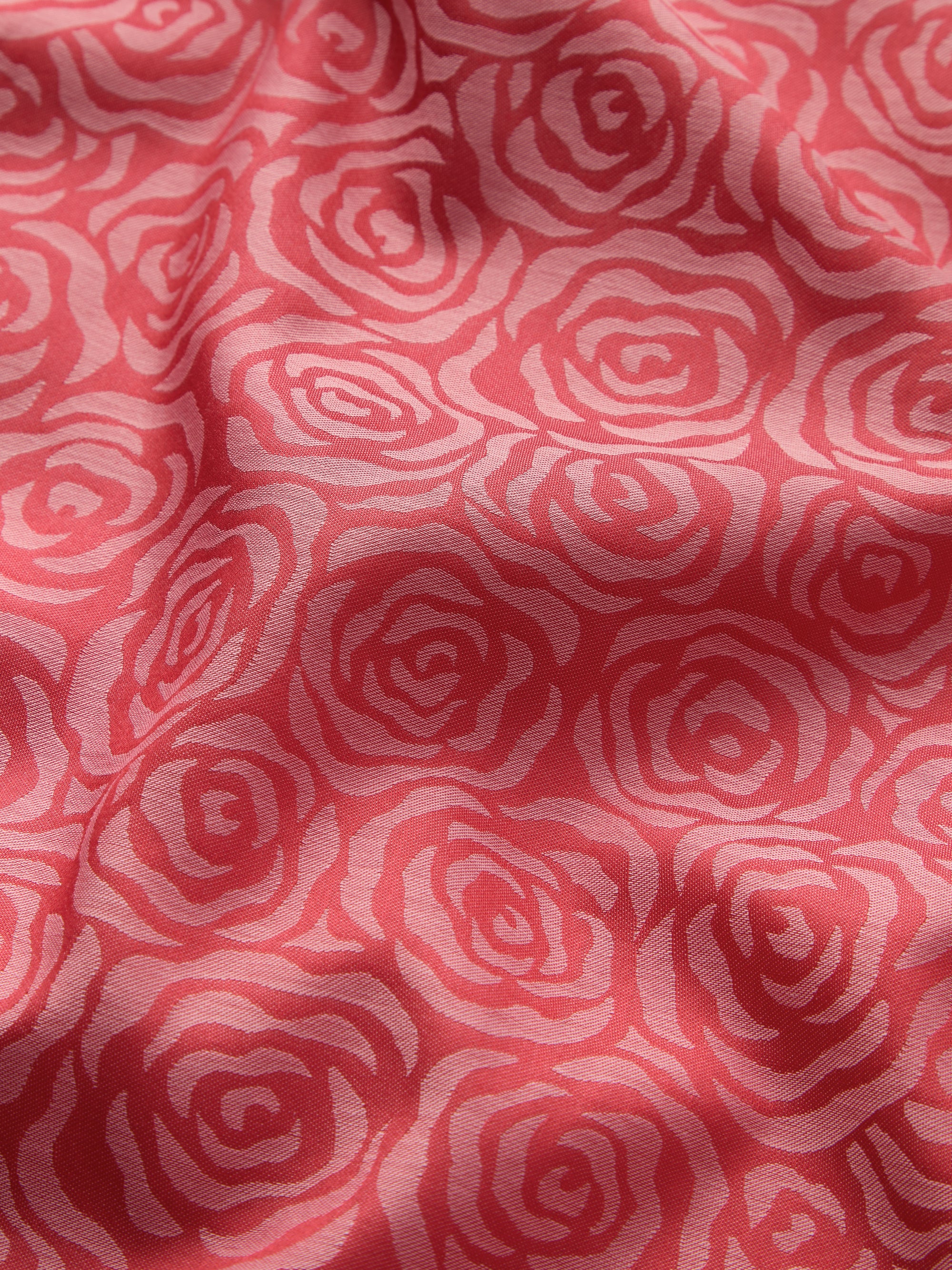 Women's Dressing Gown Paris Cotton Jacquard Red Rose - Image 7