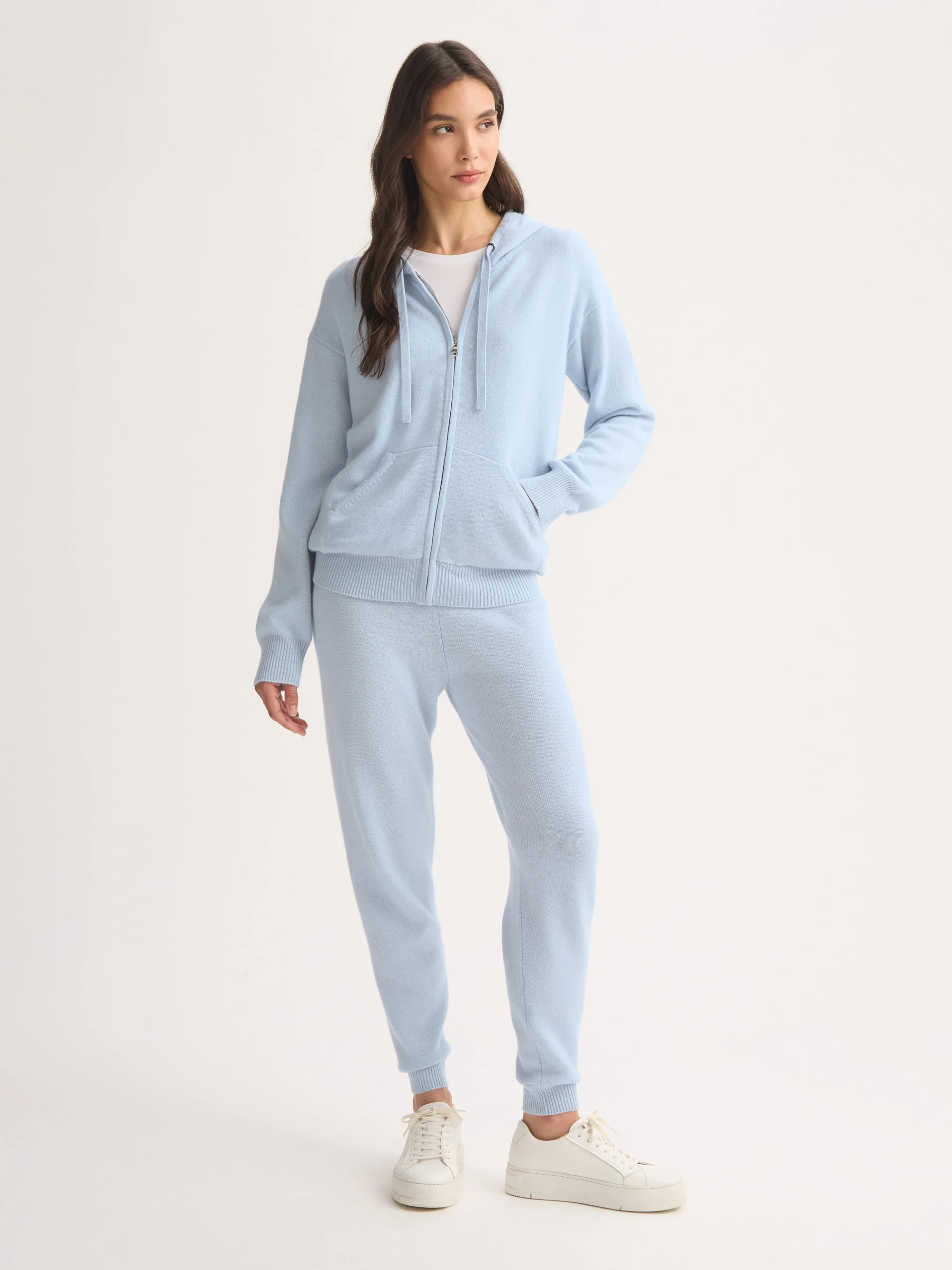Women's Zip Up Hoodie Daphne Cashmere Glacier Blue - Image 2
