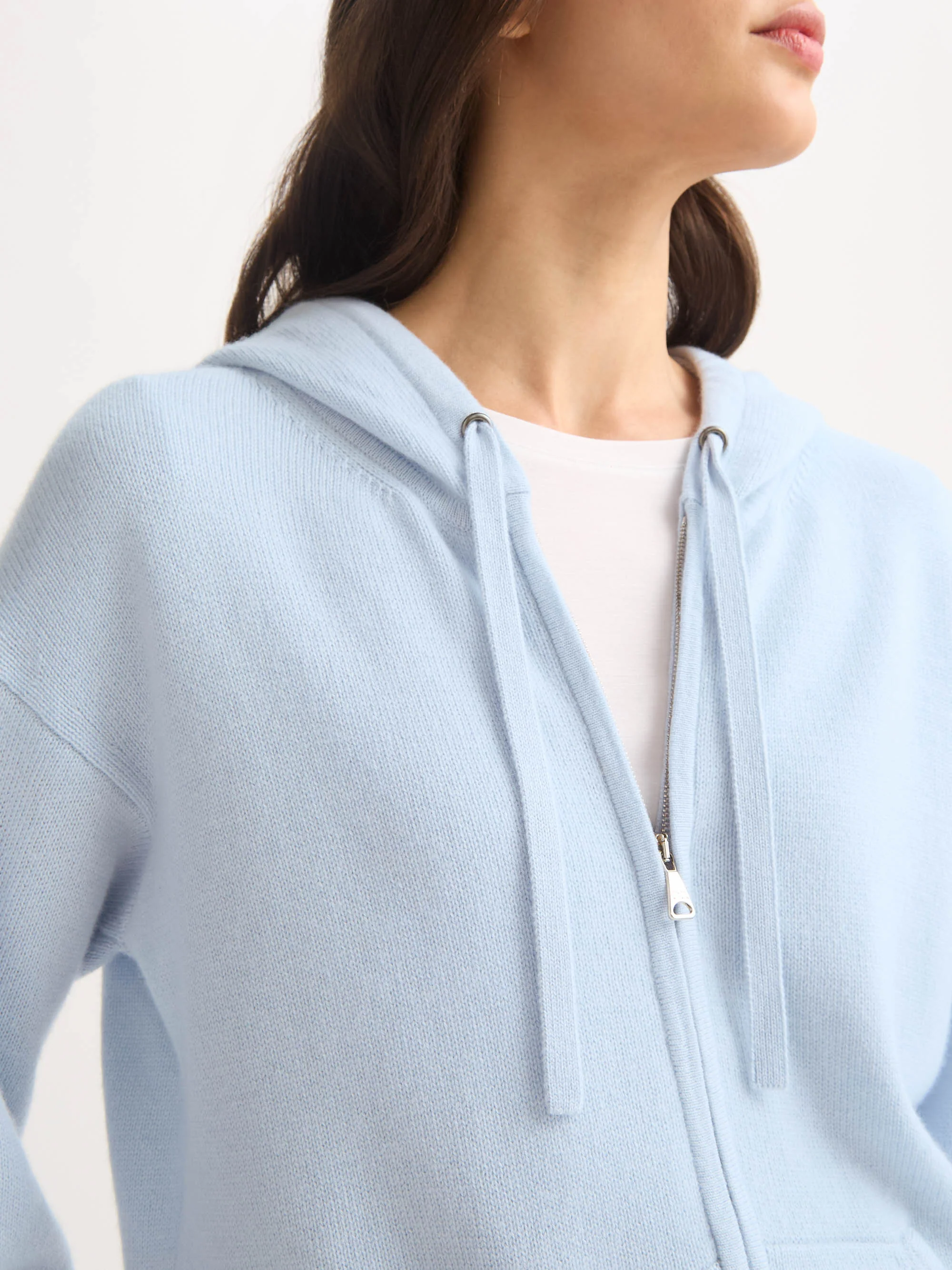 Women's Zip Up Hoodie Daphne Cashmere Glacier Blue - Image 4