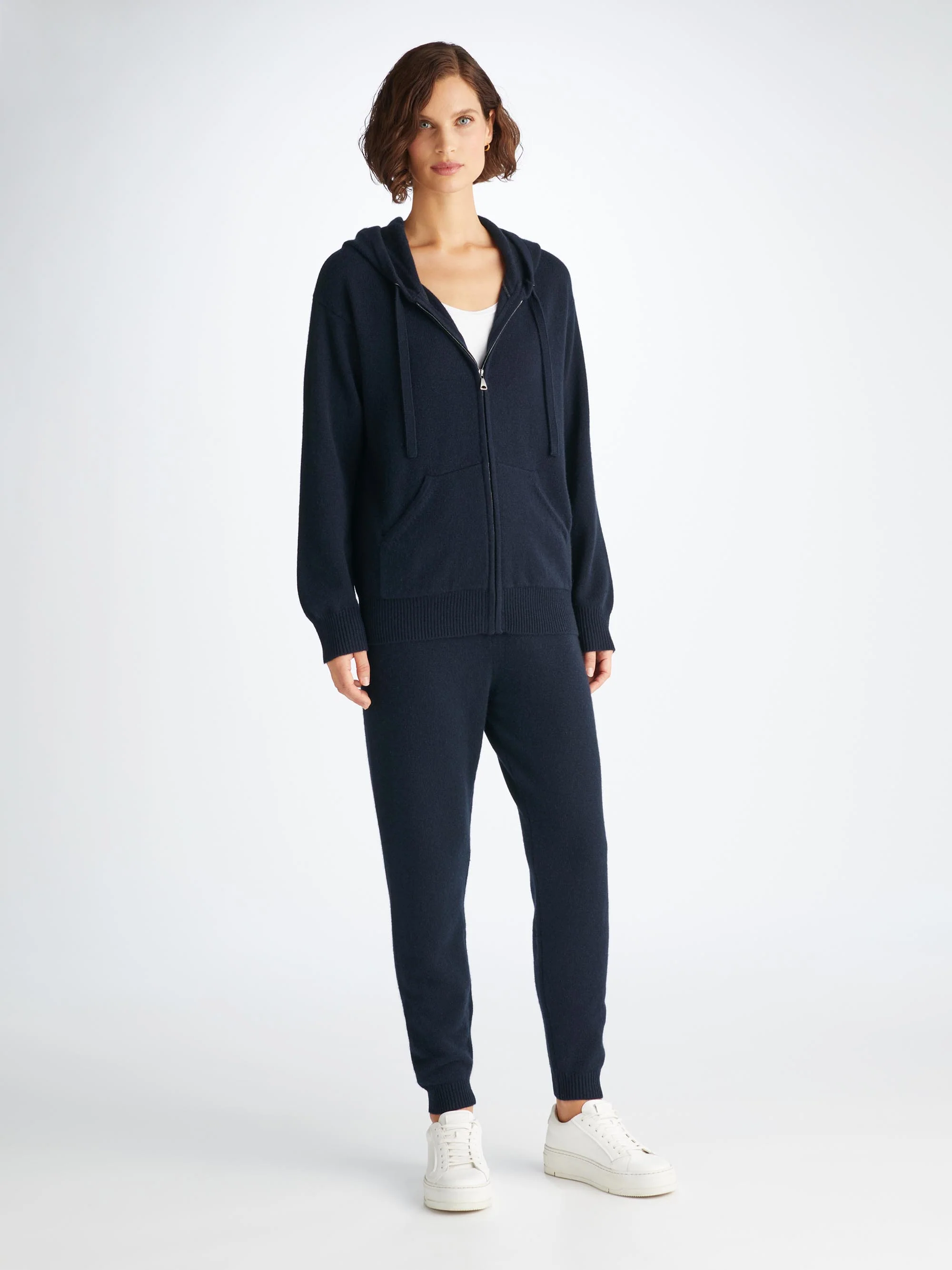Women's Zip Up Hoodie Daphne Cashmere Navy - Image 2