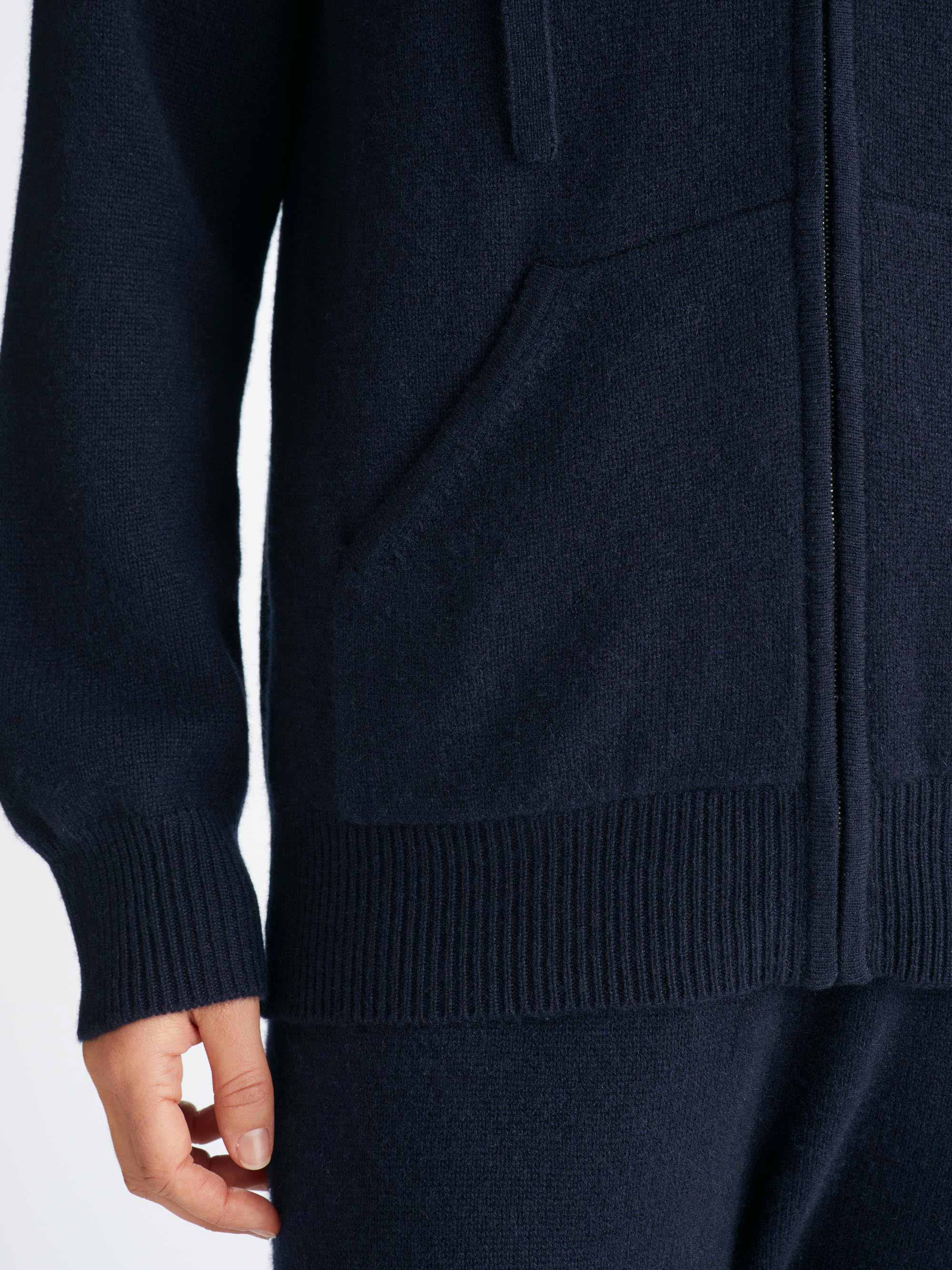 Women's Zip Up Hoodie Daphne Cashmere Navy - Image 4