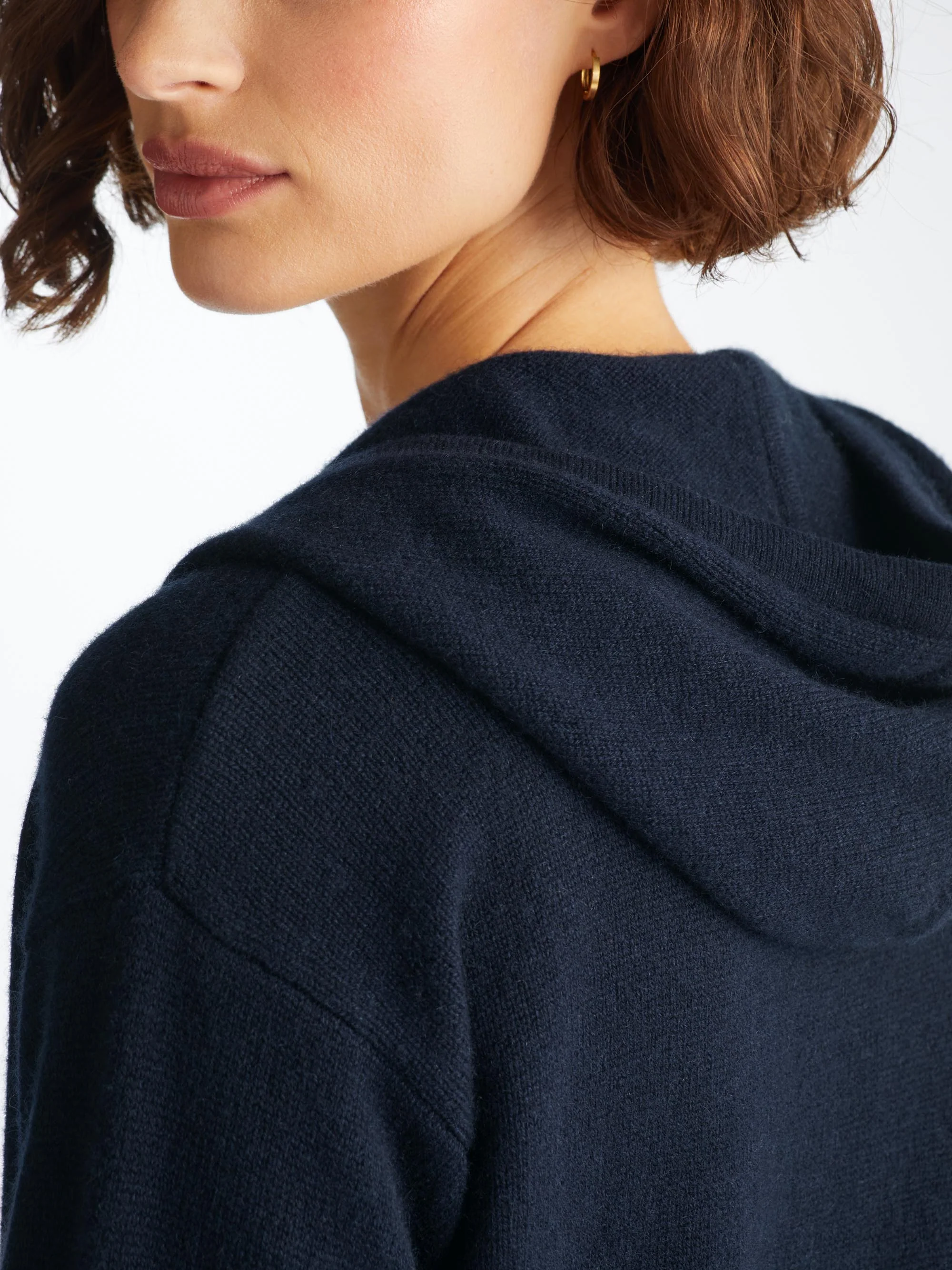Women's Zip Up Hoodie Daphne Cashmere Navy - Image 5