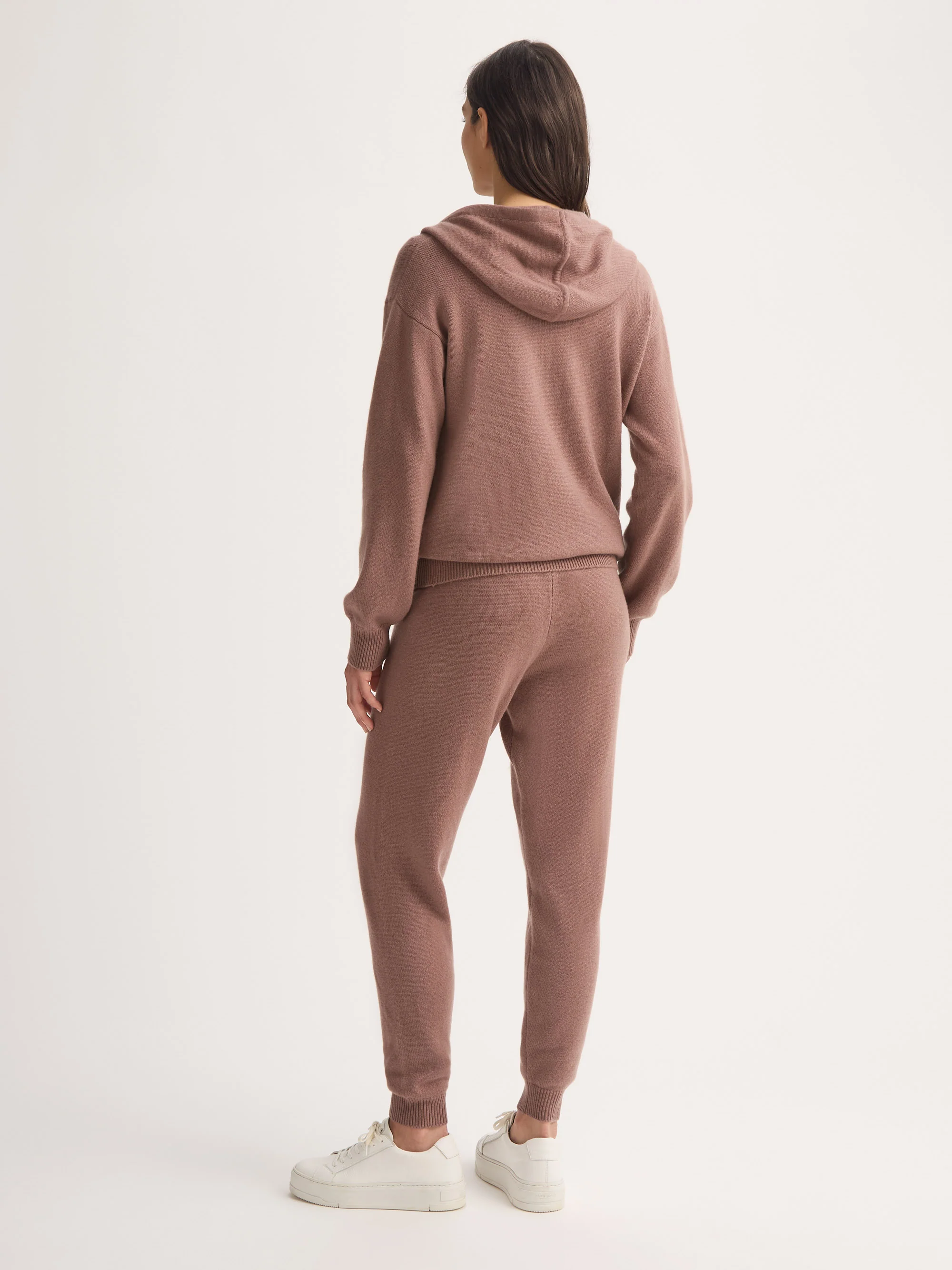 Women's Zip Up Hoodie Daphne Cashmere Rosewood - Image 4