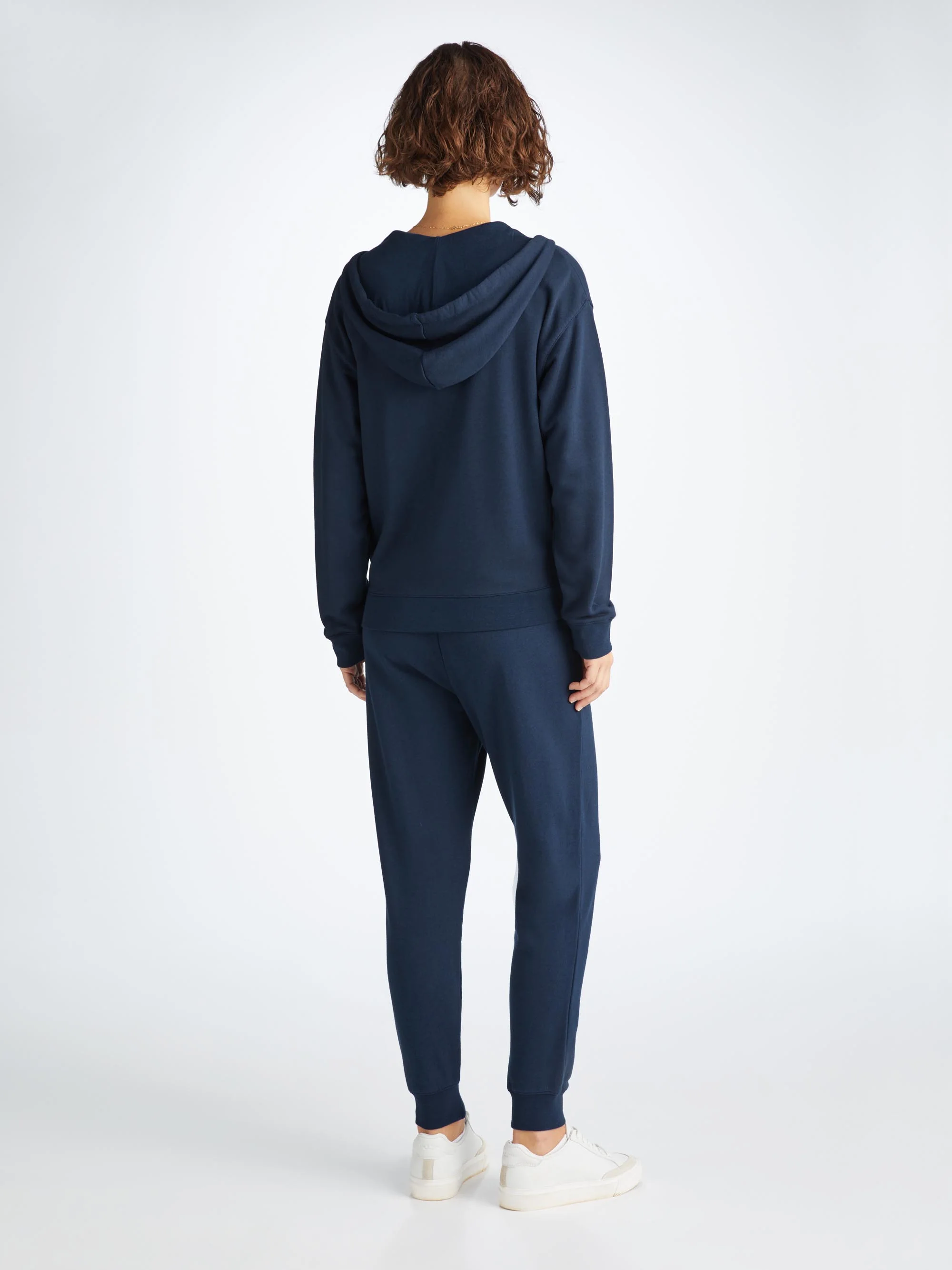 Women's Zip Up Hoodie Quinn Cotton Modal Navy - Image 3