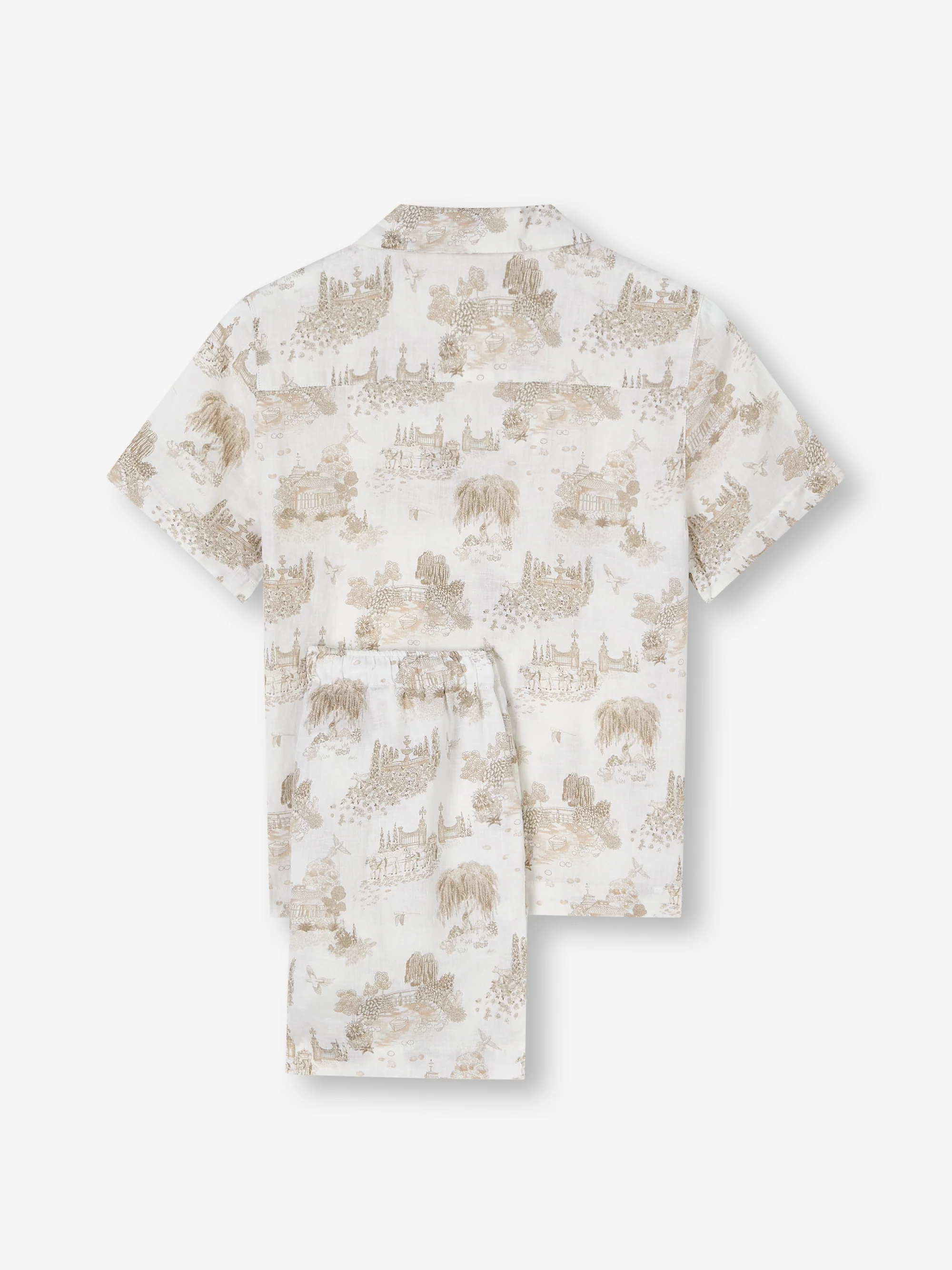 Women's Linen Short Pyjamas London Toile White - Image 6