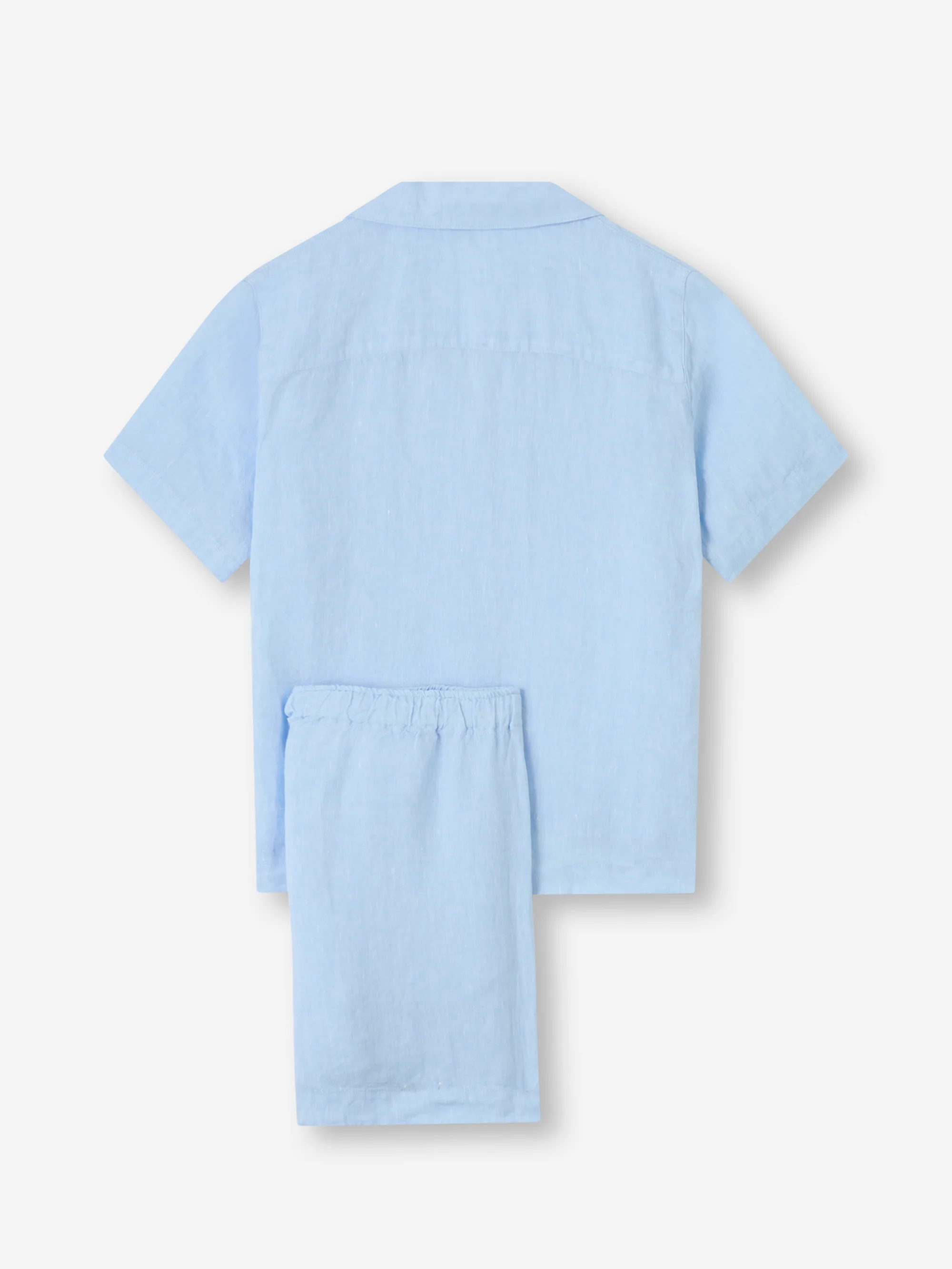 Women's Linen Short Pyjamas Sicily Light Blue - Image 6