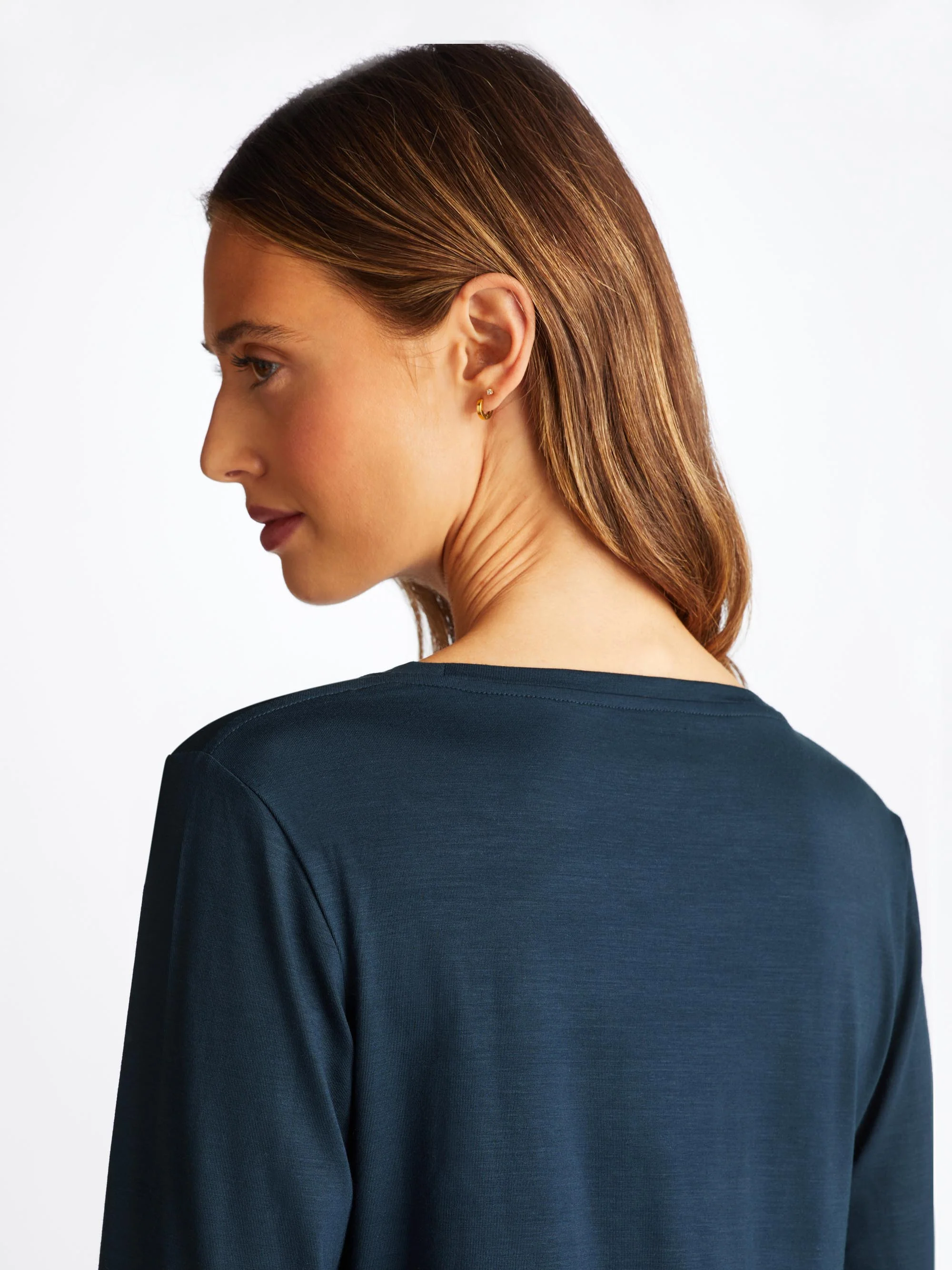 Women's Long Sleeve T-Shirt Lara Micro Modal Stretch Navy - Image 4