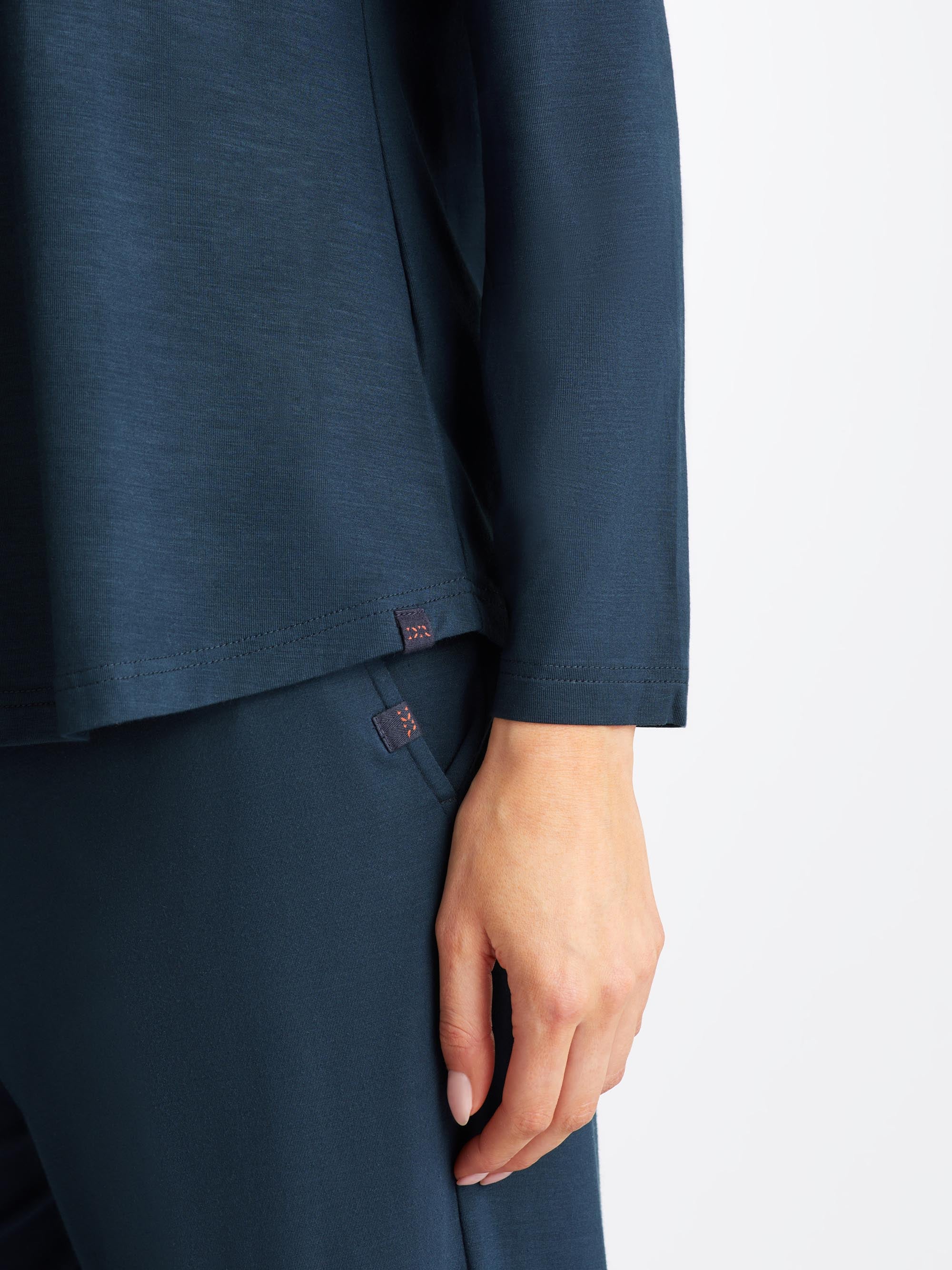 Women's Long Sleeve T-Shirt Lara Micro Modal Stretch Navy - Image 6