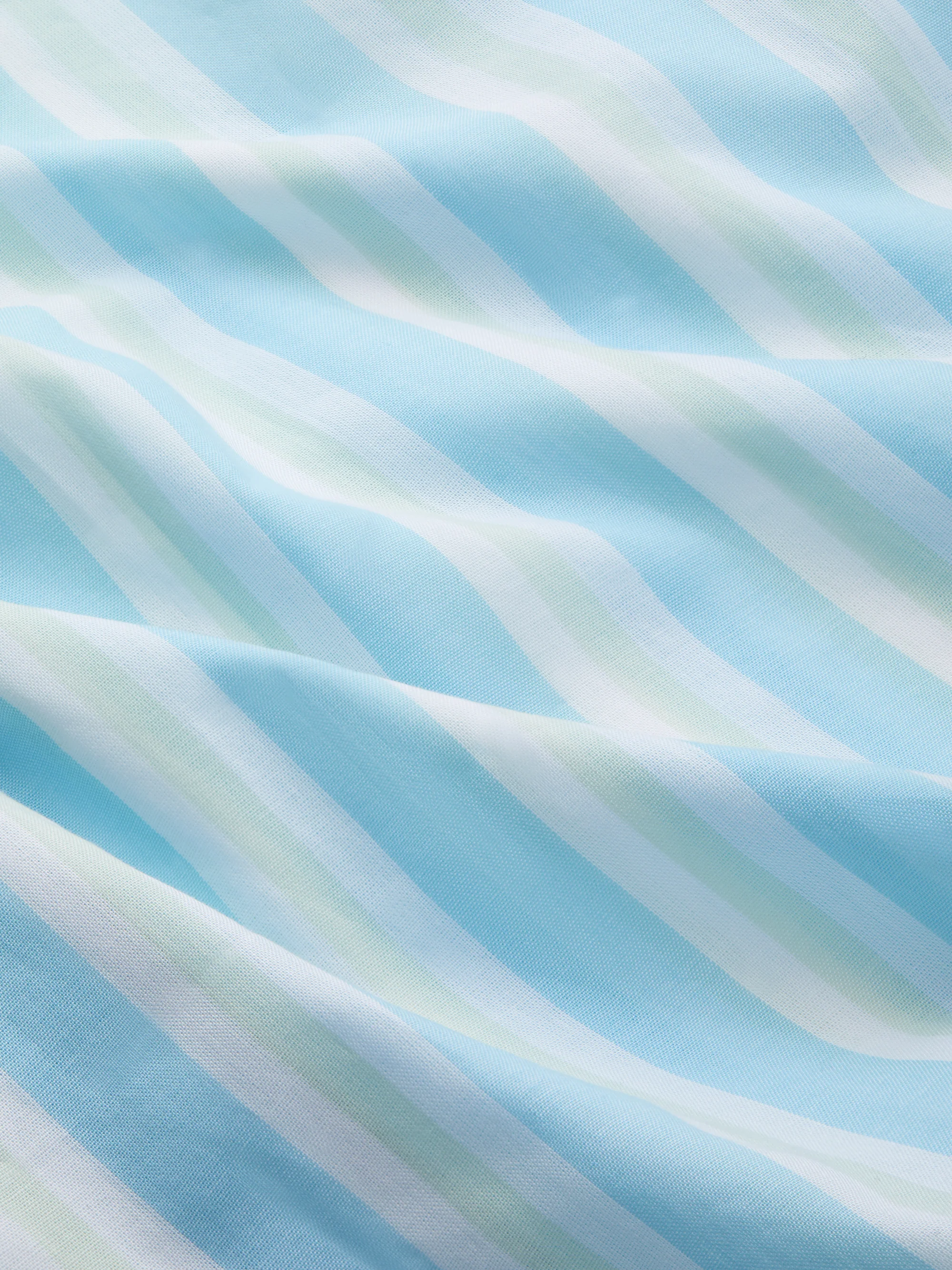 Women's Lounge Trousers Amalfi Cotton Batiste Aqua Blue Stripe - Image 6