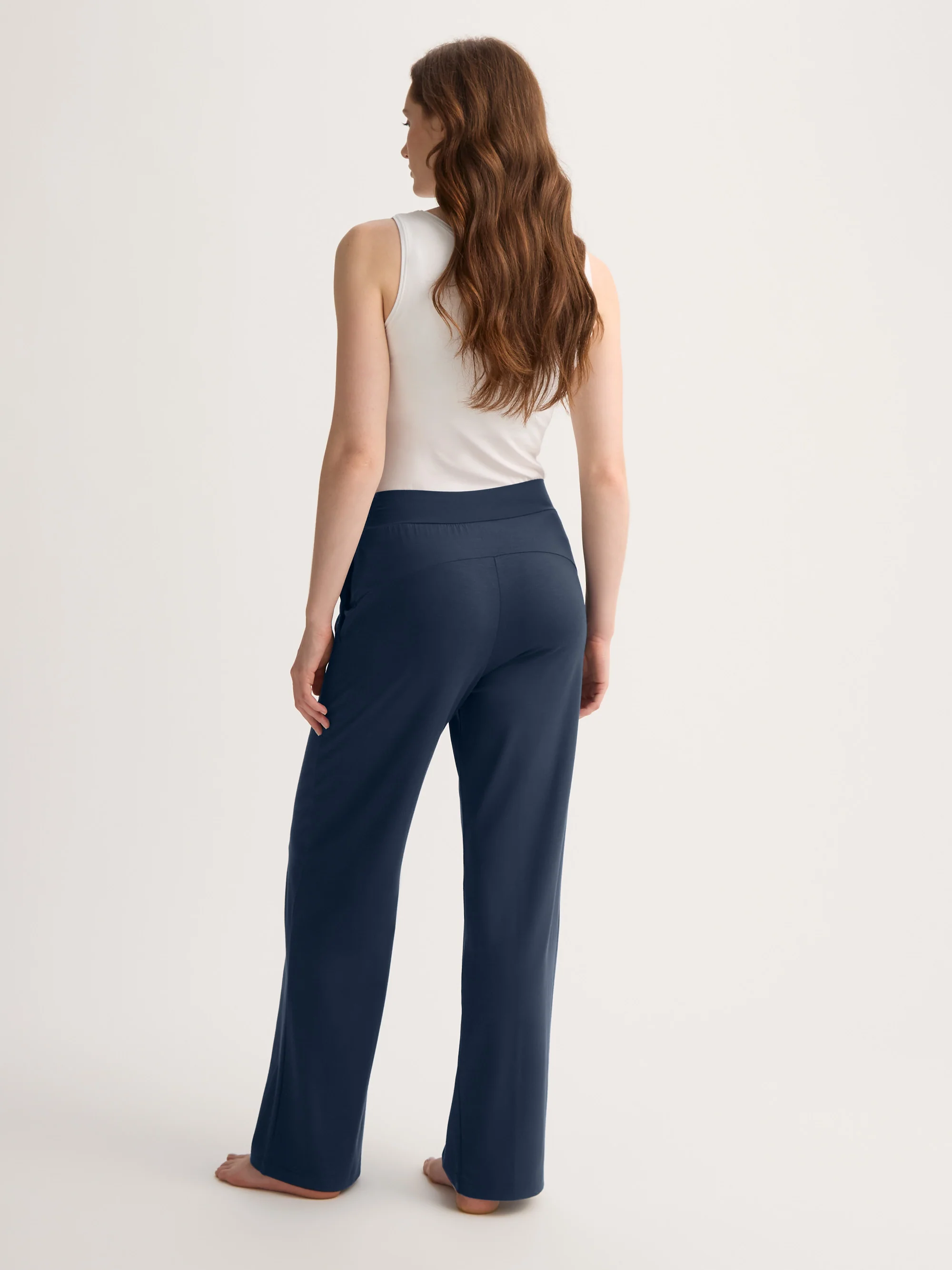 Women's Lounge Trousers Basel Micro Modal Stretch Navy - Image 3