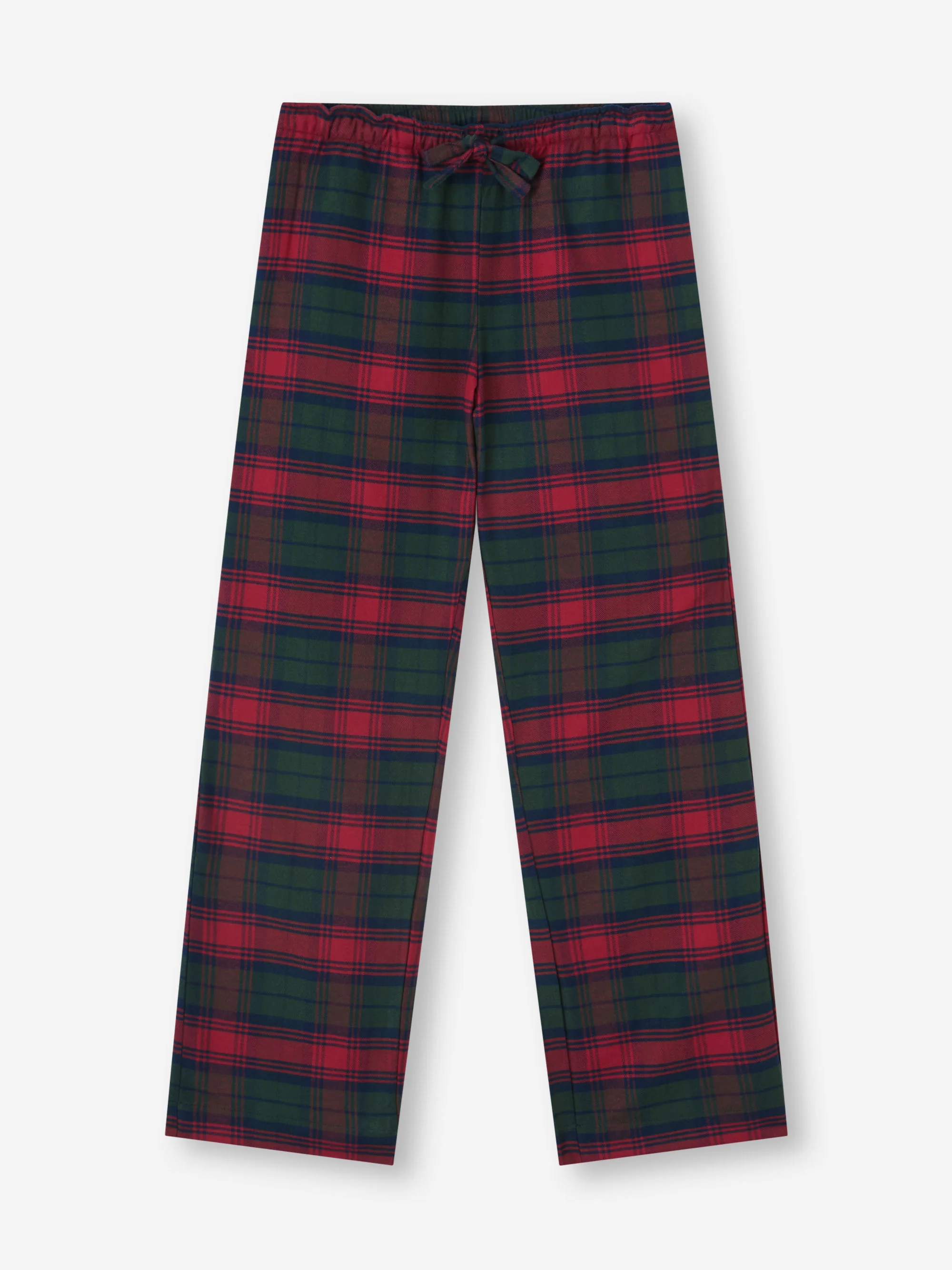 Women's Lounge Trousers Kelburn Brushed Cotton Burgundy Red & Green Check - Image 5