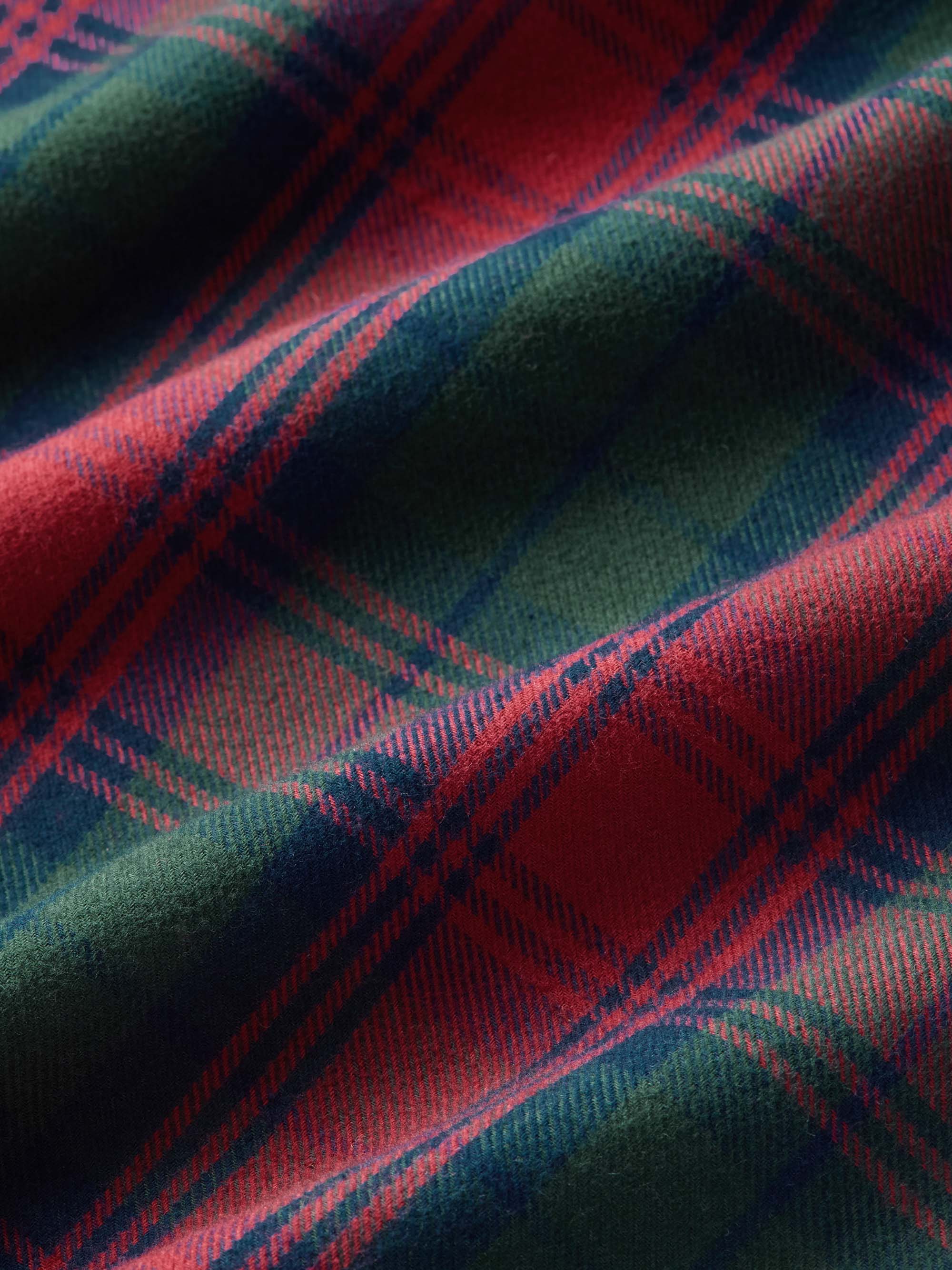 Women's Pyjamas Kelburn Brushed Cotton Burgundy Red & Green Check - Image 6
