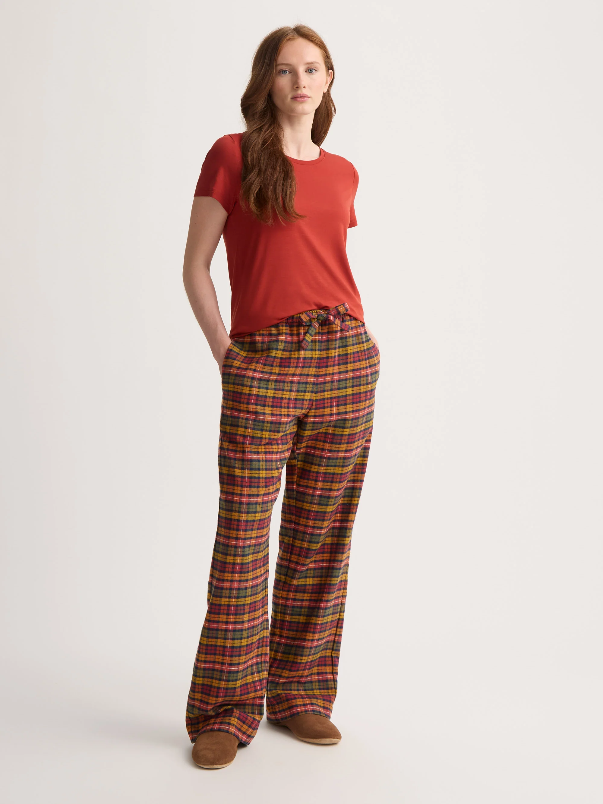 Women's Lounge Trousers Kelburn Brushed Cotton Multicolour Check - Image 3