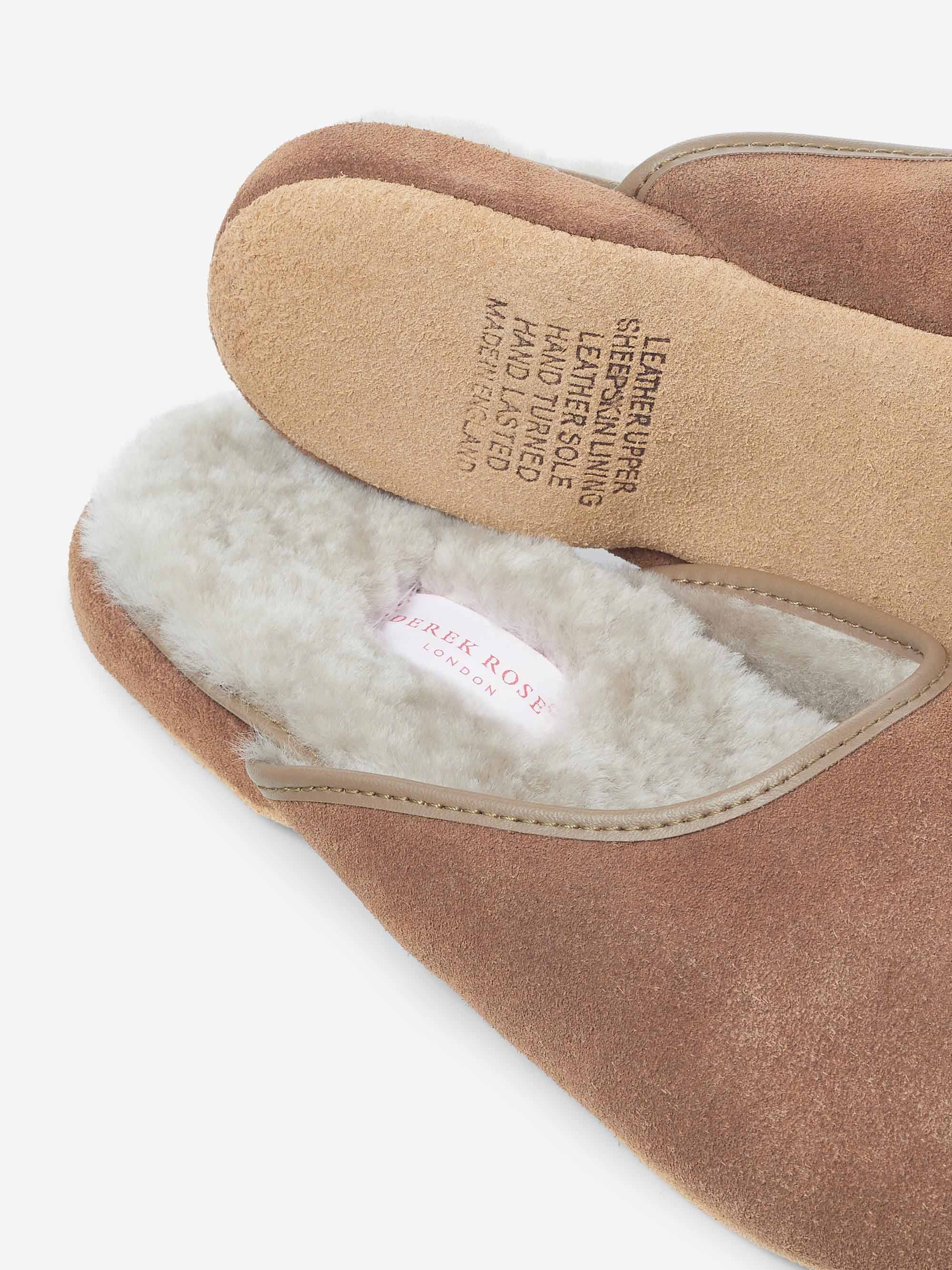 Women's Mule Slippers Imogen Suede Sheepskin Camel - Image 2