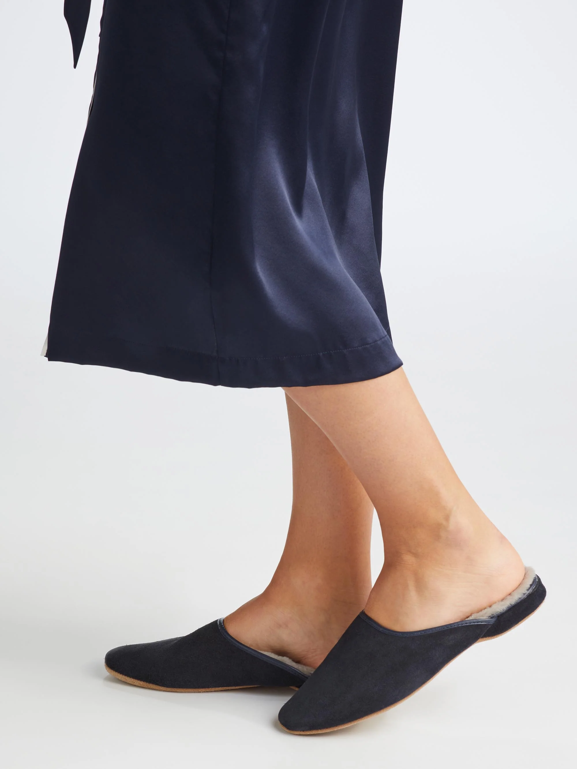 Women's Mule Slippers Imogen Suede Sheepskin Navy - Image 3